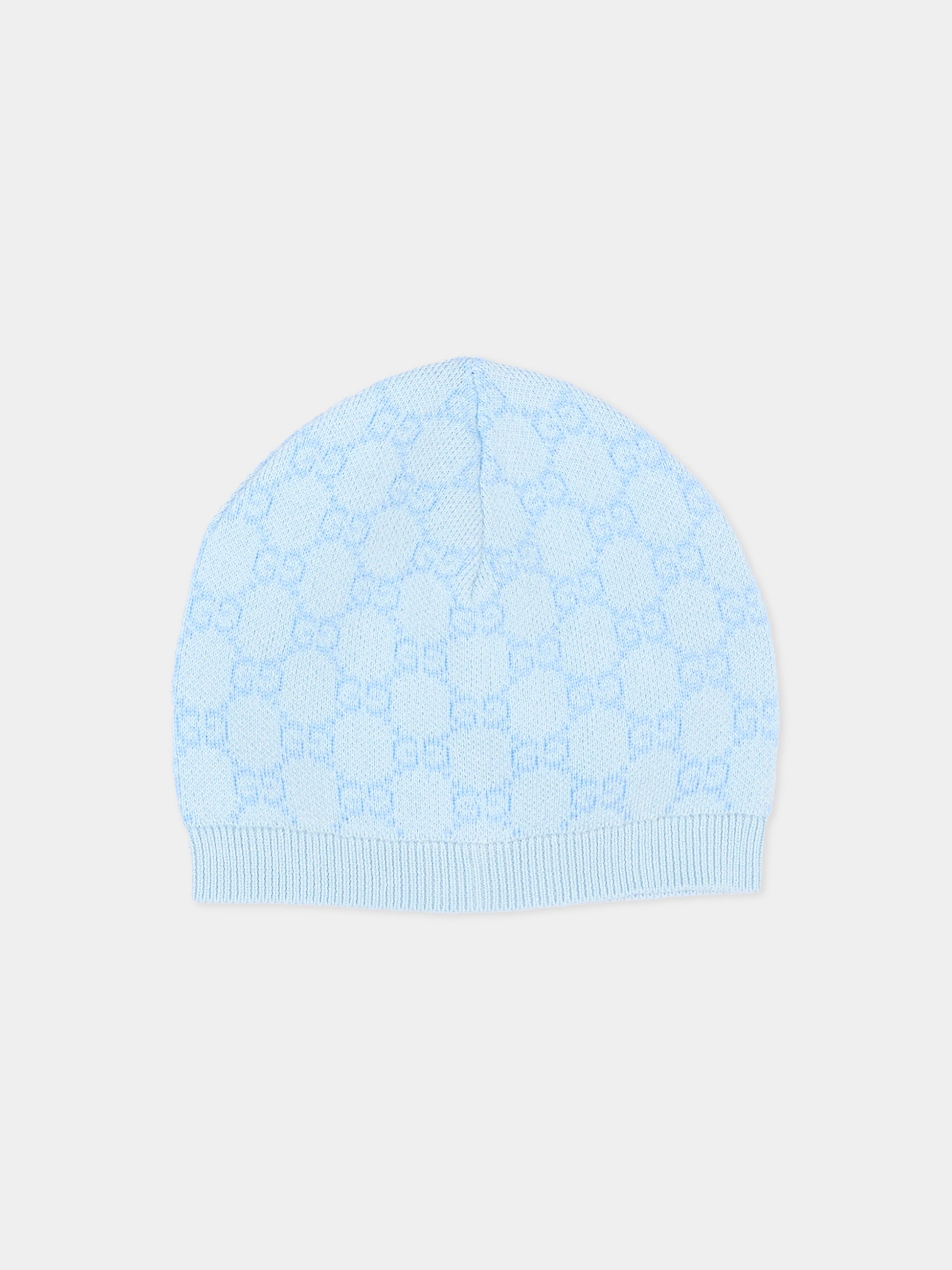 Set Tutina celeste per neonato monogramma GG,Gucci Kids,870882 XJHA9 4914