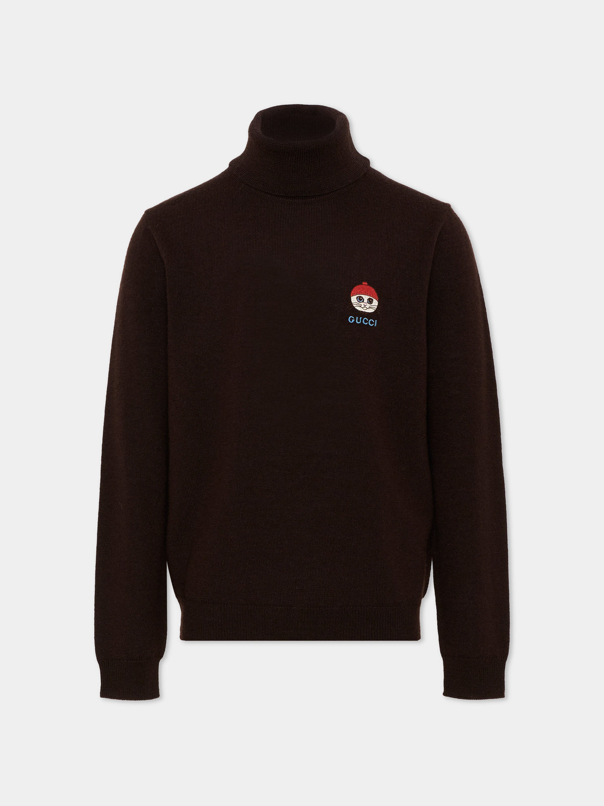 Brown turtleneck for kids with logo