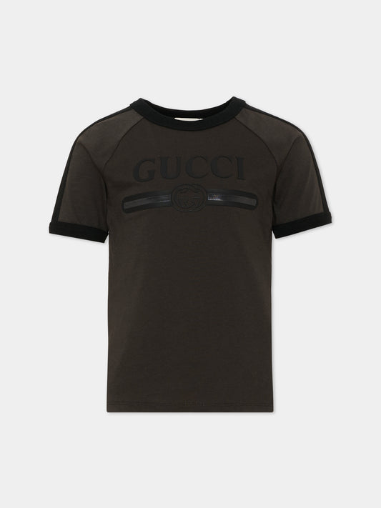 Black T-shirt for Kids with logo T-shirt
