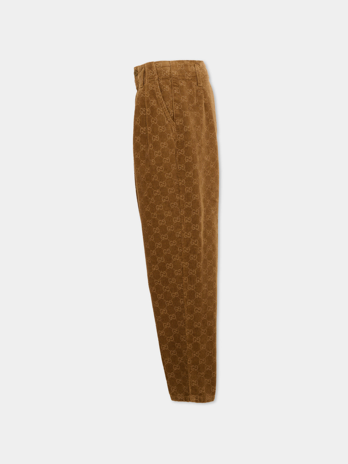 Pantalone marrone per bambino con monogram GG,Gucci Kids,864939 XDDF9 2230
