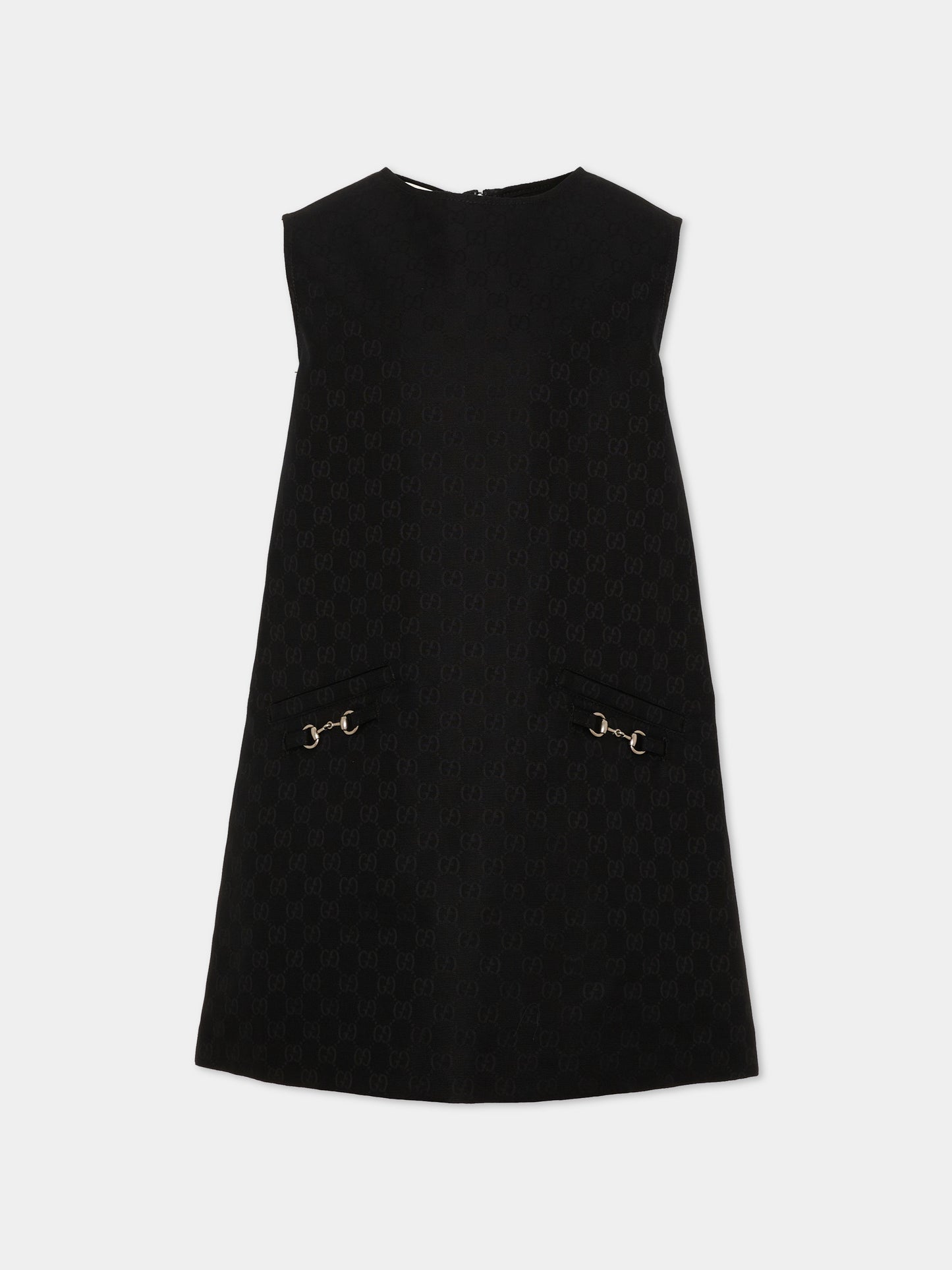 Abito elegante nero per bambina con morsetti