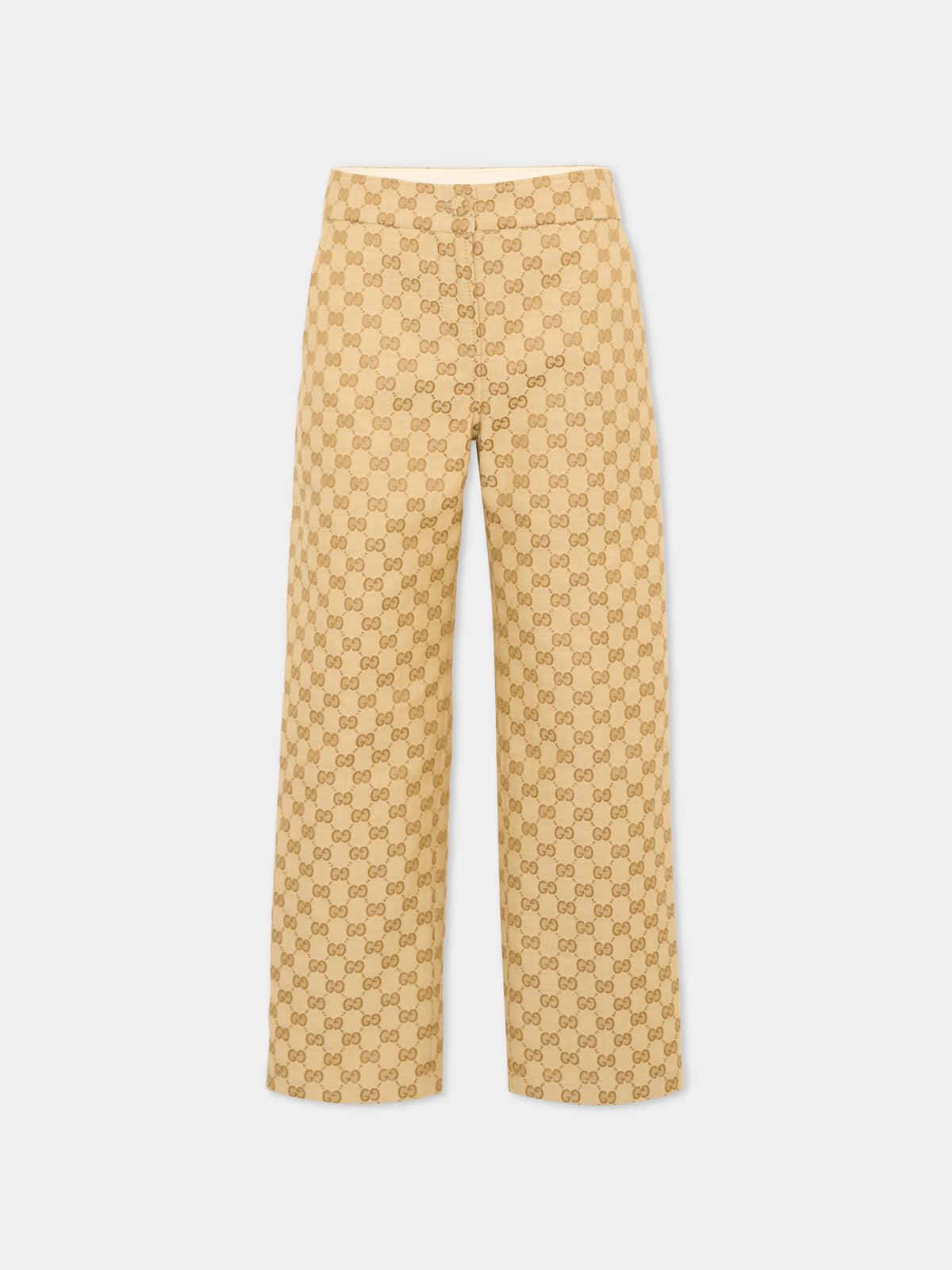 Pantalone beige monogramma GG per bambina