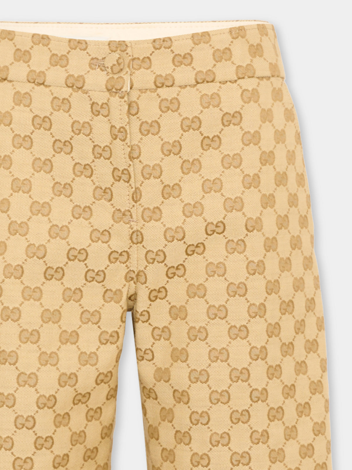 Beige GG monogram pants for Girl