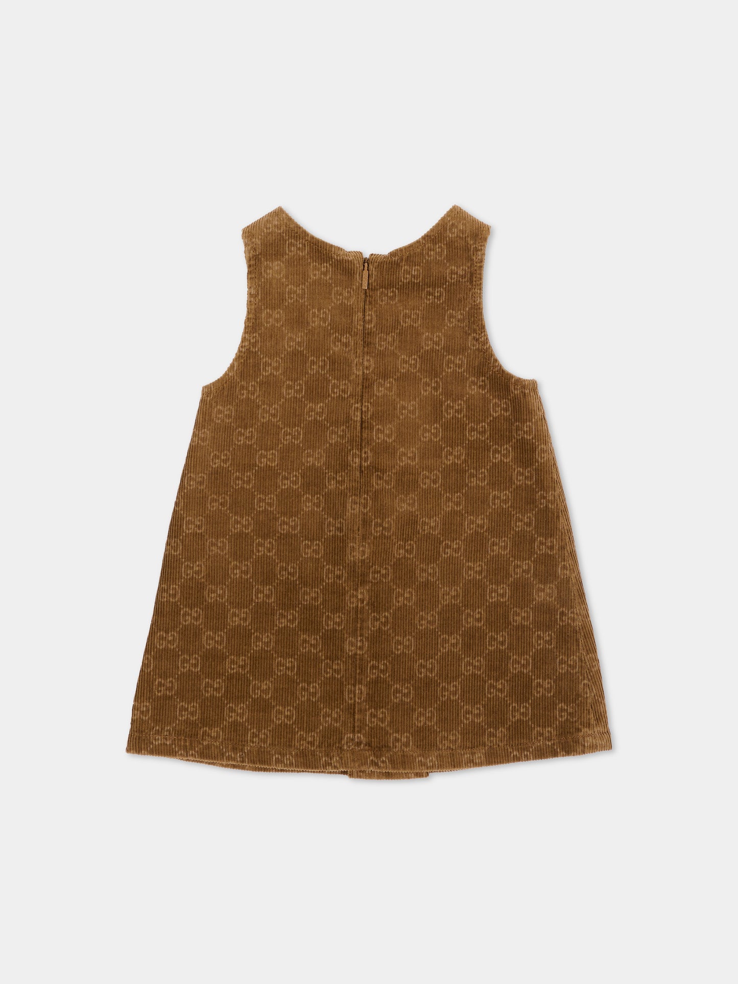 Vestito a manica corta marrone per neonata monogramma GG,Gucci Kids,873288 XDDF9 2230
