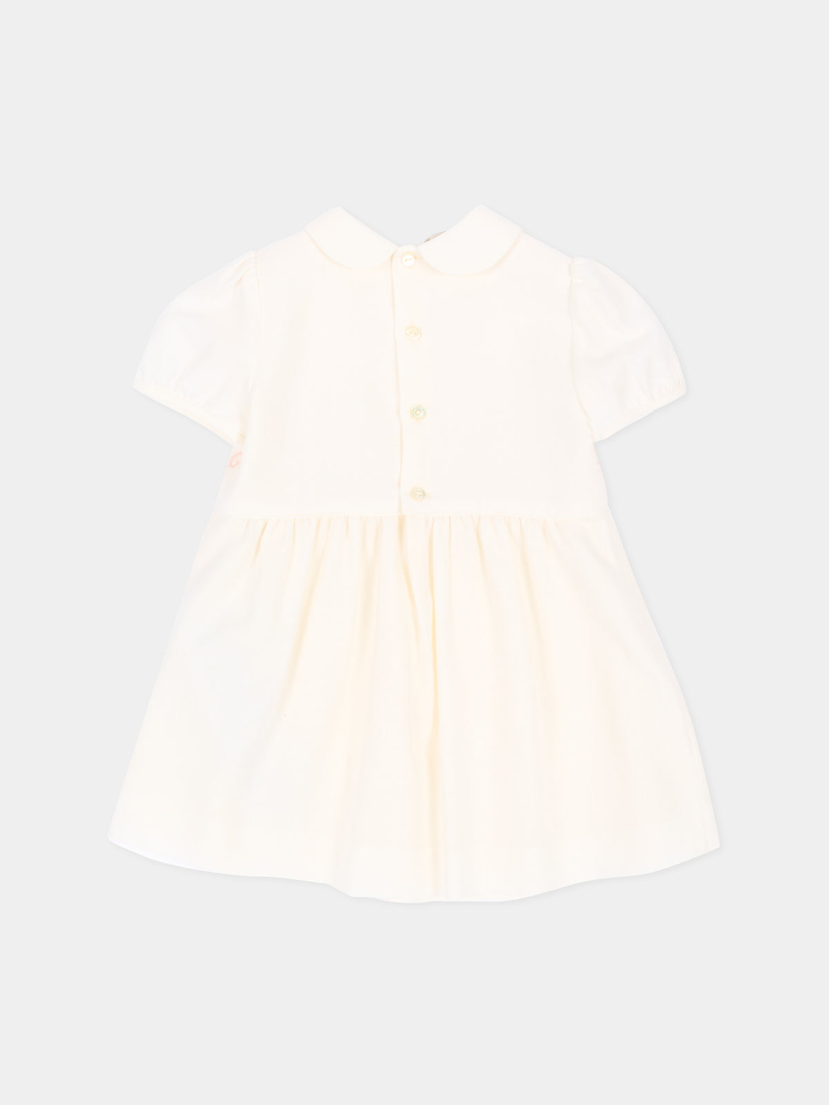 Ivory elegant dress for Baby Girl with GG monogram