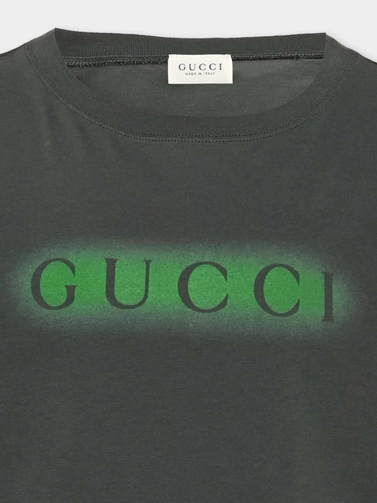 T-shirt a manica corta verde per bambino con logo,Gucci Kids,575114 XJHW7 3010