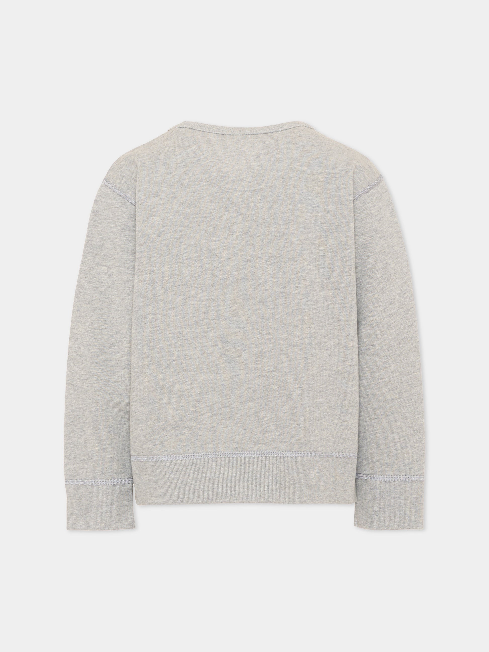 Felpa girocollo grigia per bambino con logo,Gucci Kids,855825 XJHY2 1183