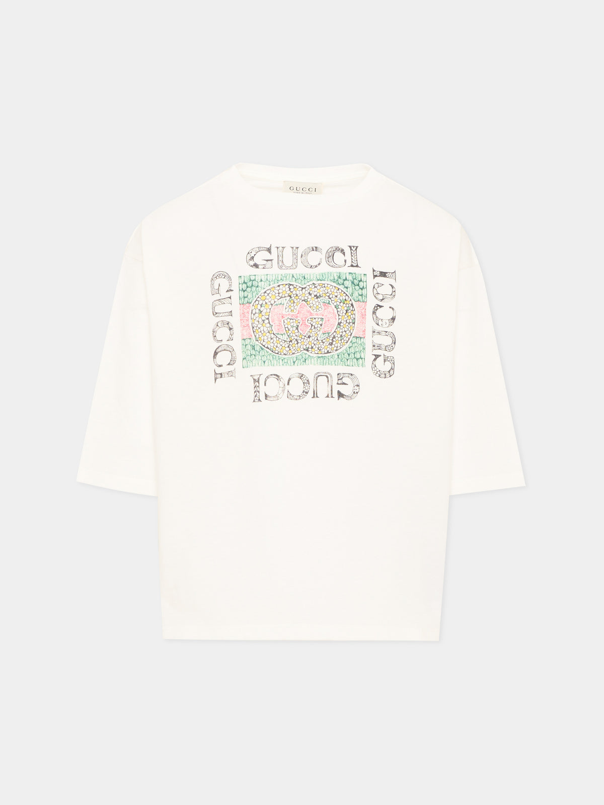 Ivory long sleeve T-shirt for Girl logo