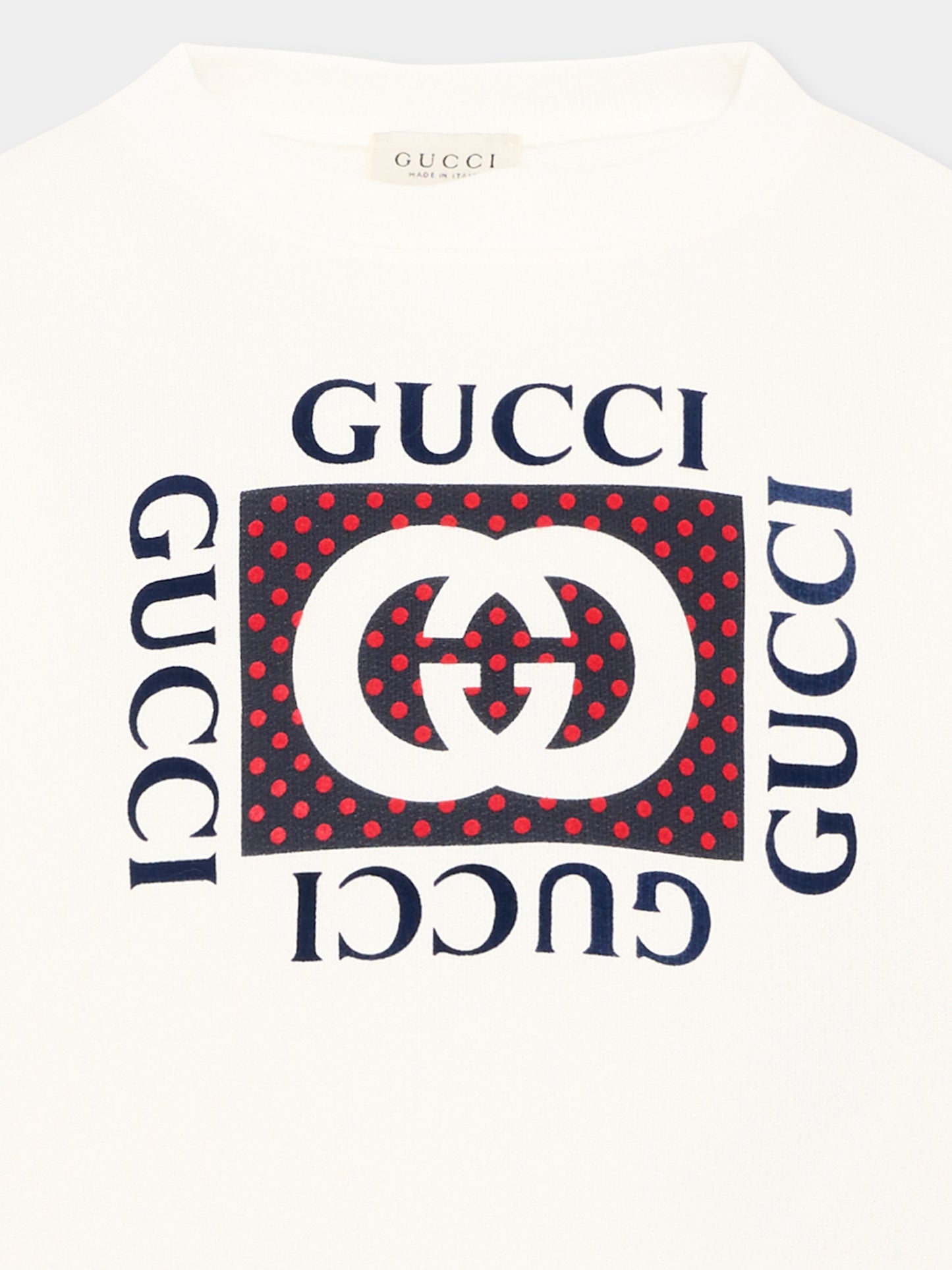 T-shirt a manica lunga avorio per bambina logo