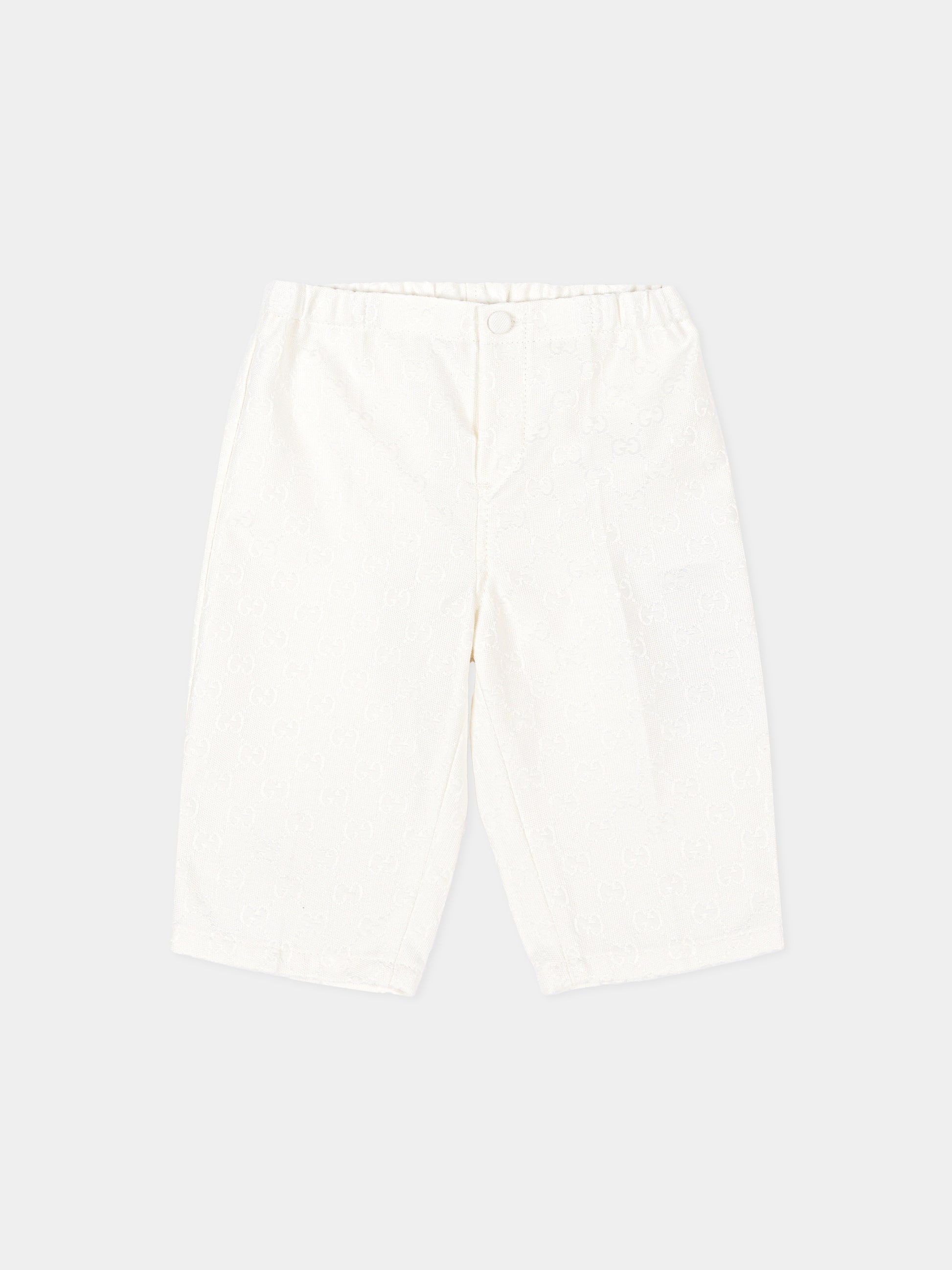 Pantalone avorio Jacquard GG per neonato,Gucci Kids,870281 XWA9R 9003