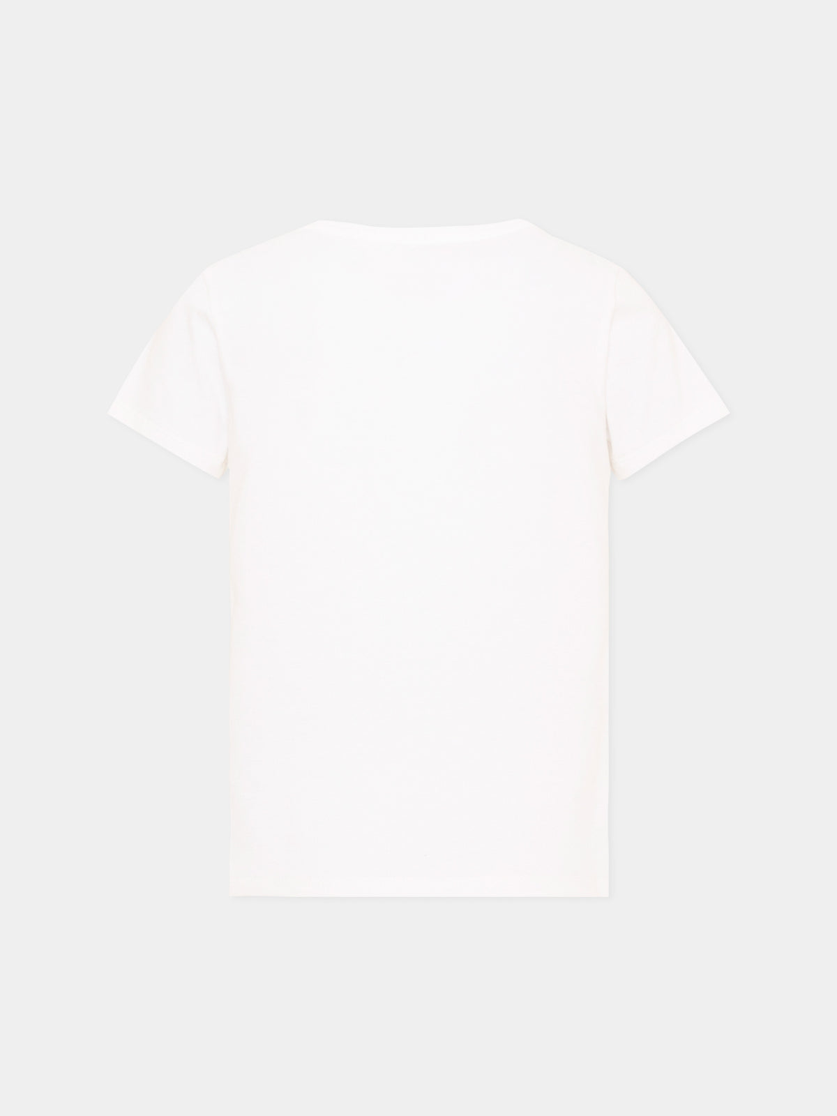 Ivory short sleeve T-shirt for boy with logo print