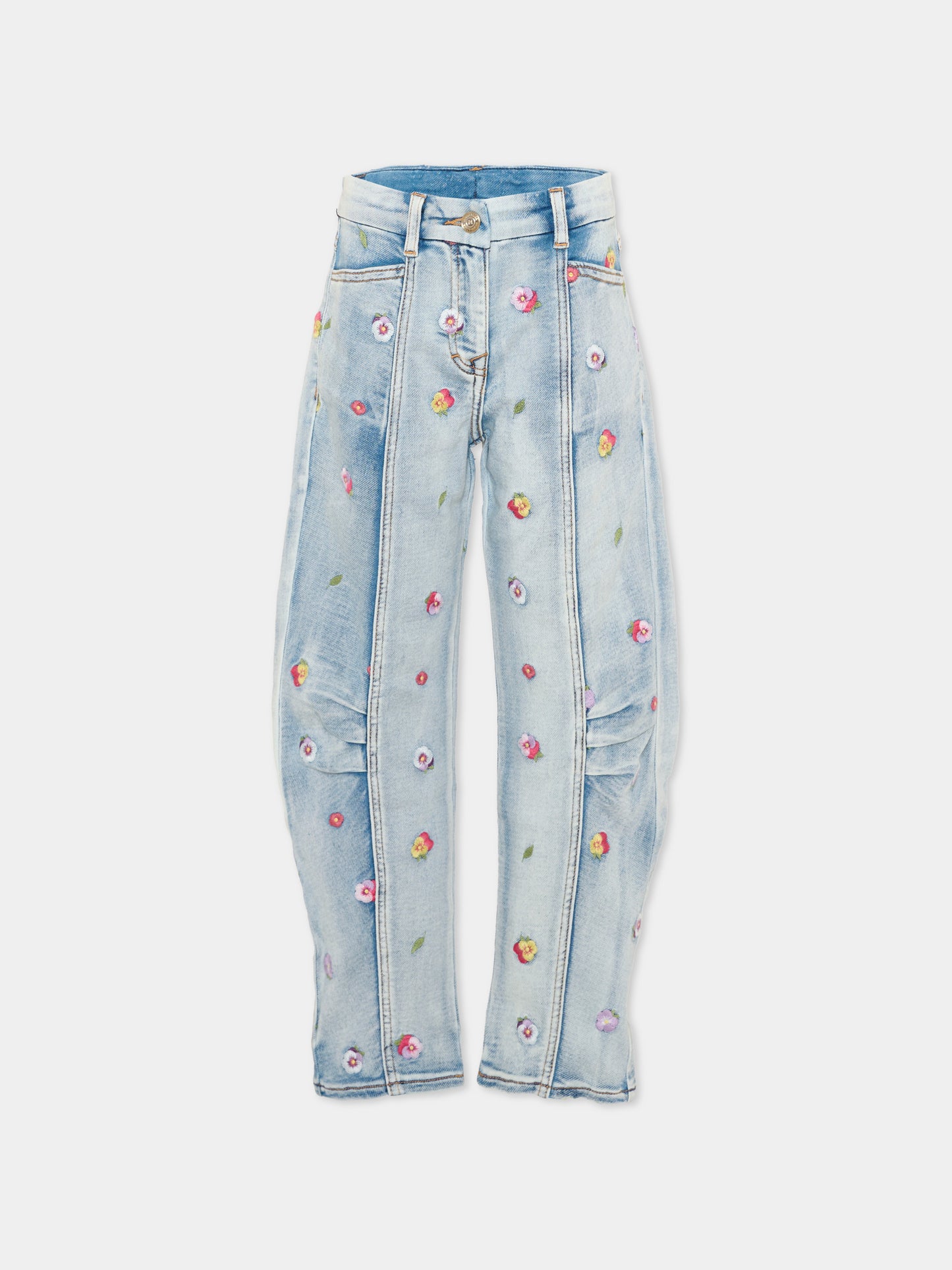 Jeans denim per bambina con fori,Monnalisa,19H404 8042 6284
