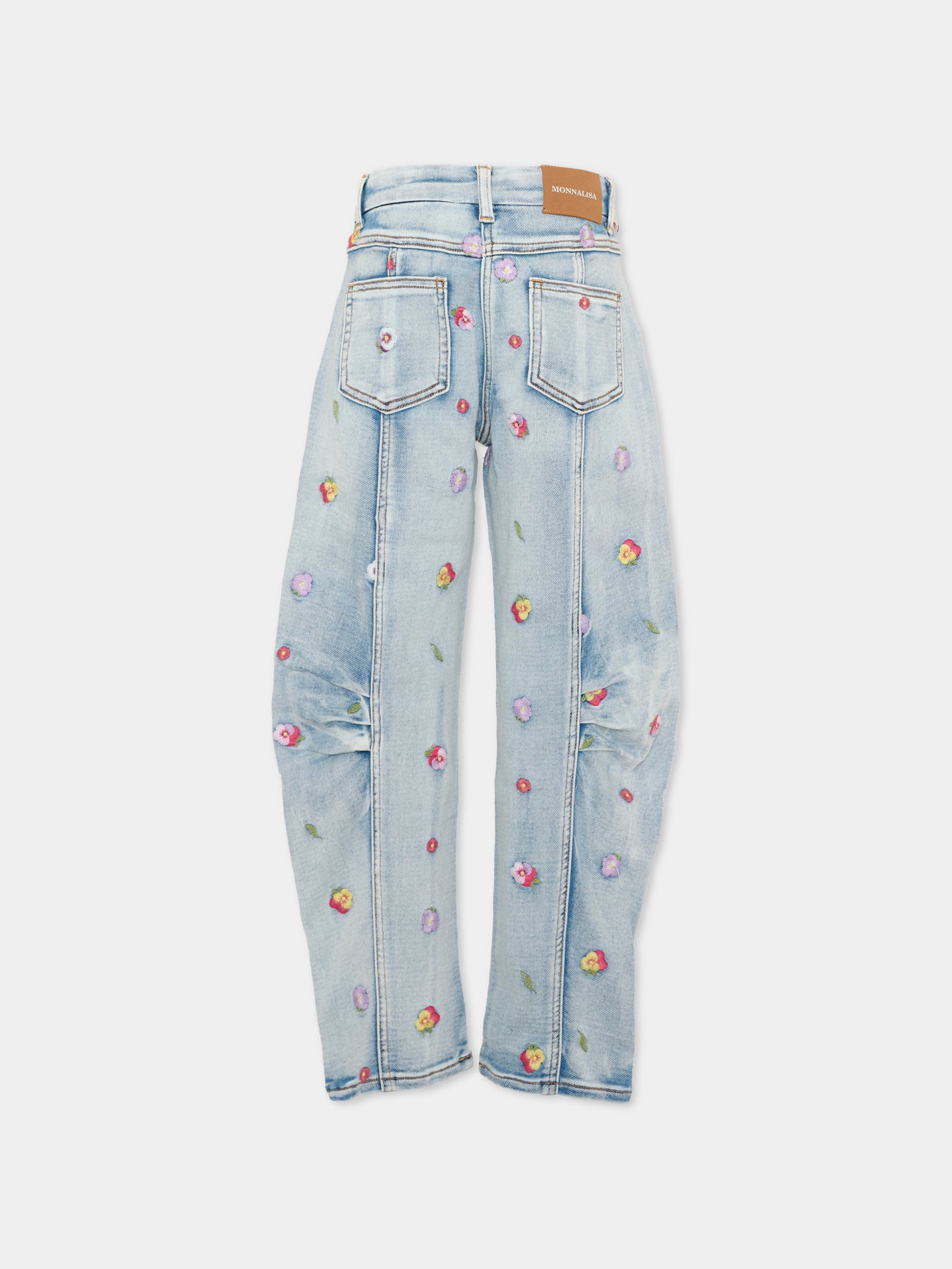Jeans denim per bambina con fori,Monnalisa,19H404 8042 6284