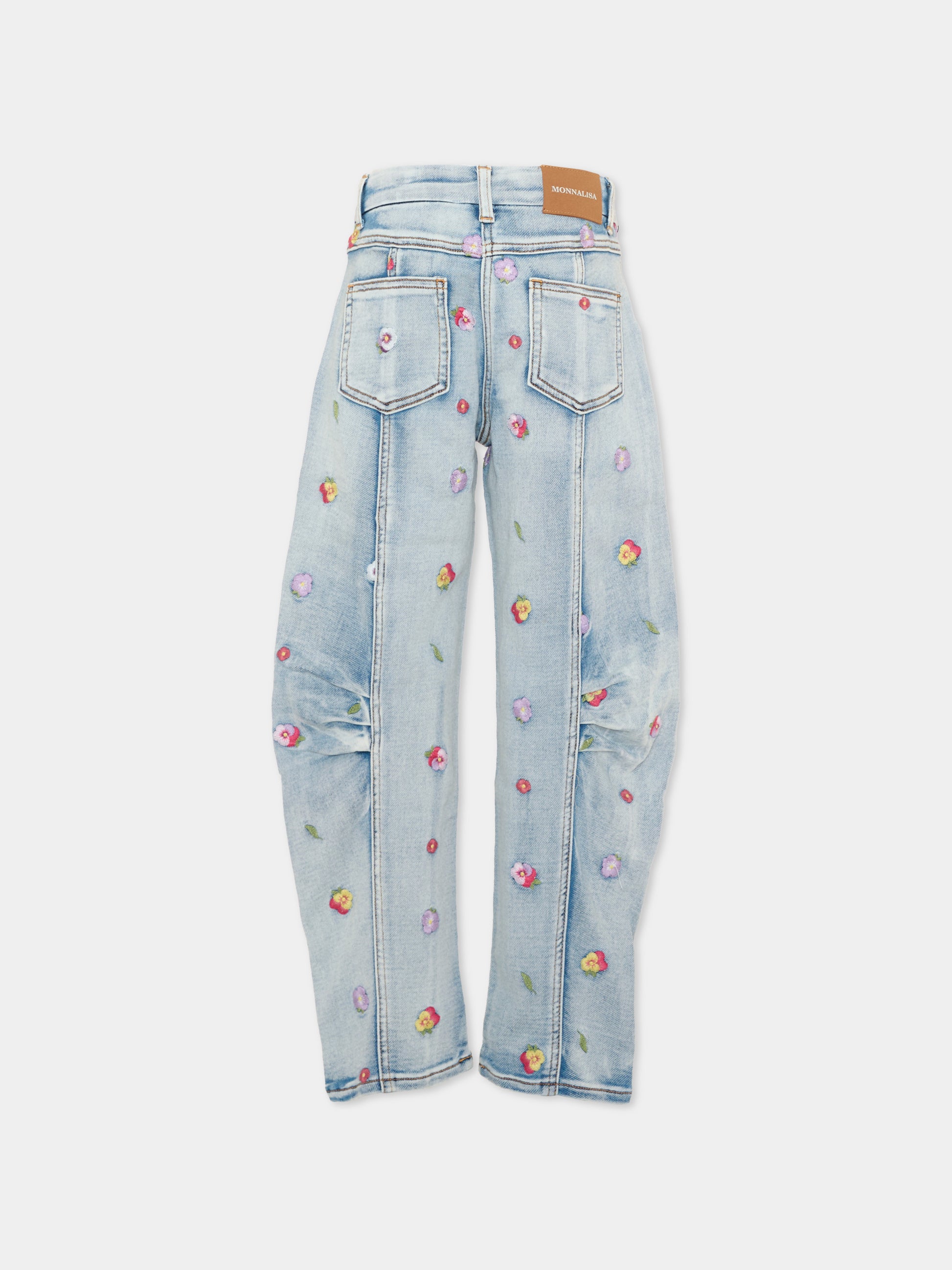 Jeans denim per bambina con fori,Monnalisa,19H404 8042 6284