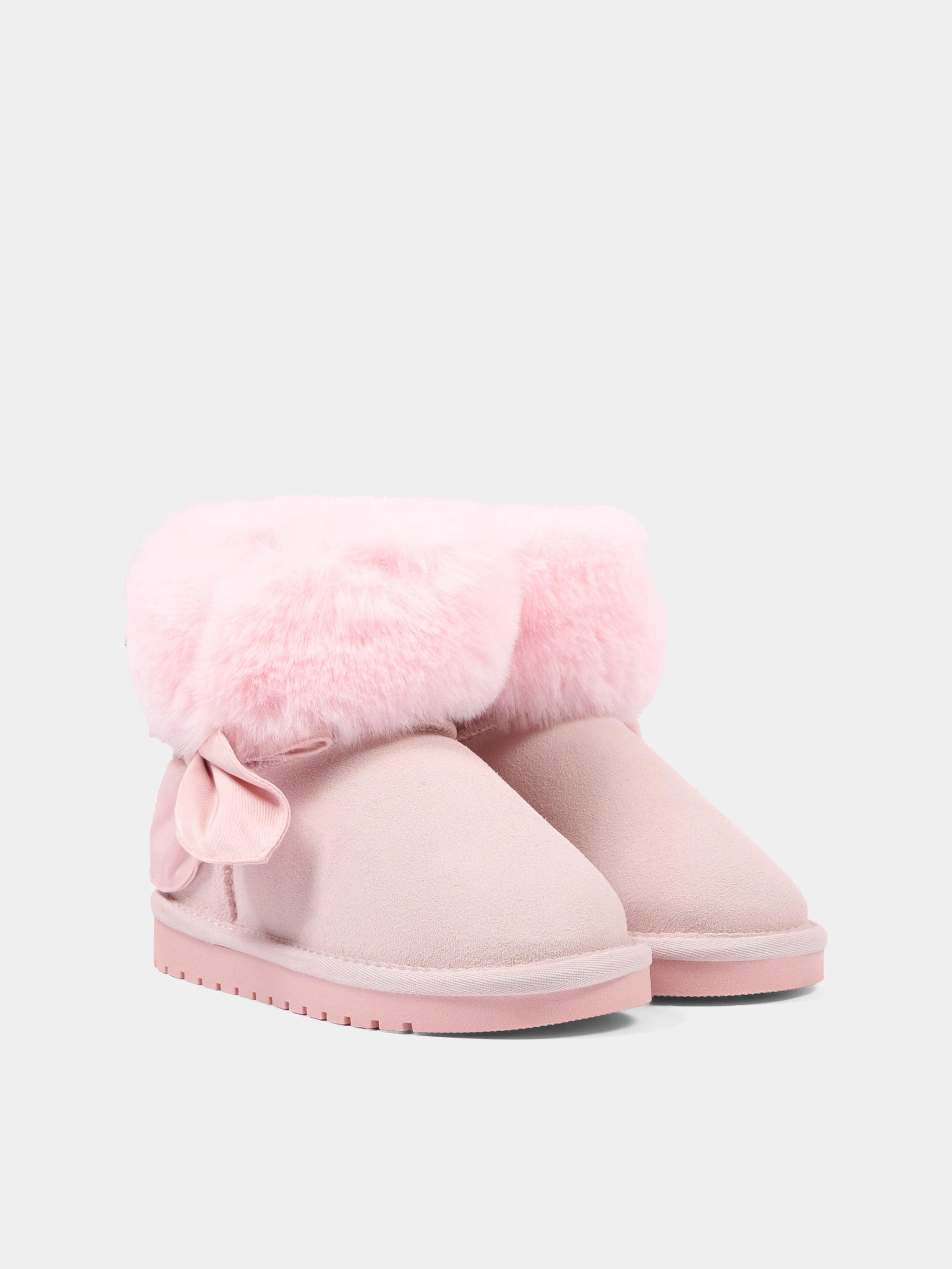 Stivaletti rosa per bambina con fiocco,Monnalisa,8CH005 8776 094F