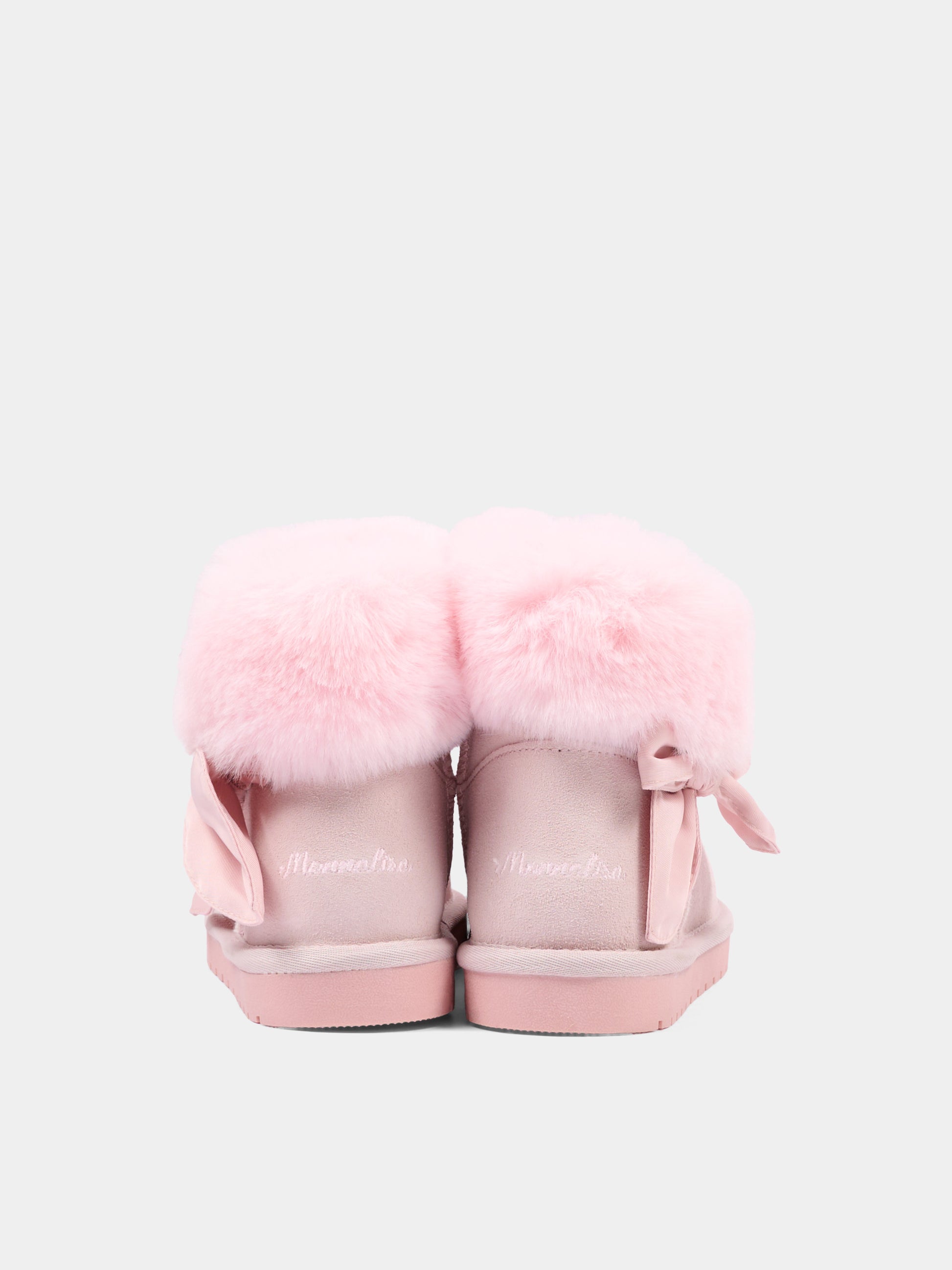 Stivaletti rosa per bambina con fiocco,Monnalisa,8CH005 8776 094F