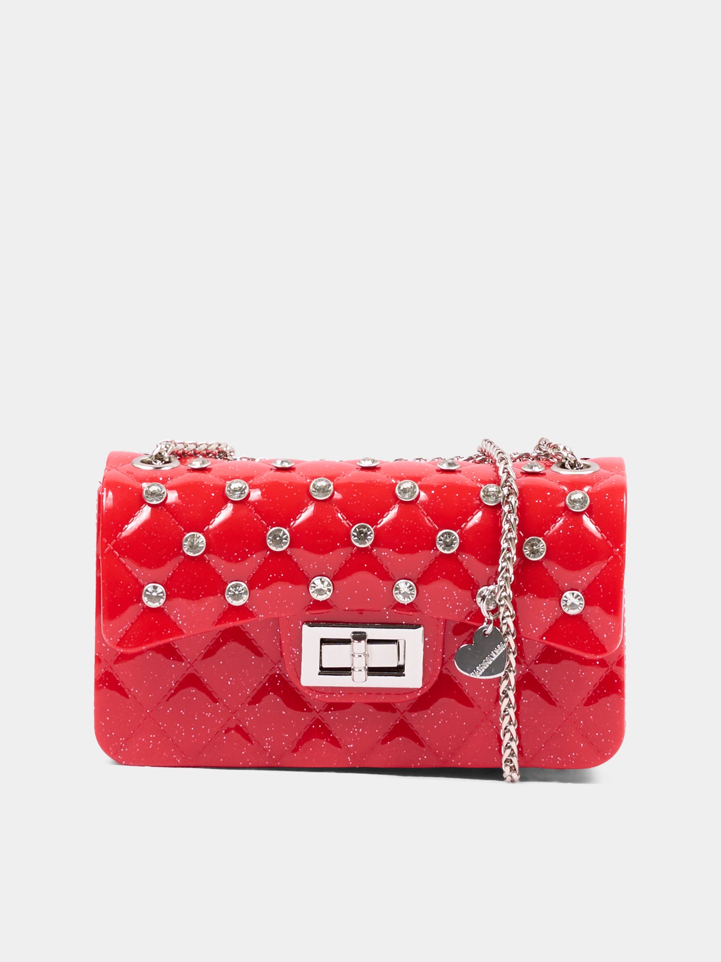 Borsa elegante rossa per bambina con strass,Monnalisa,17H000 8726 0043