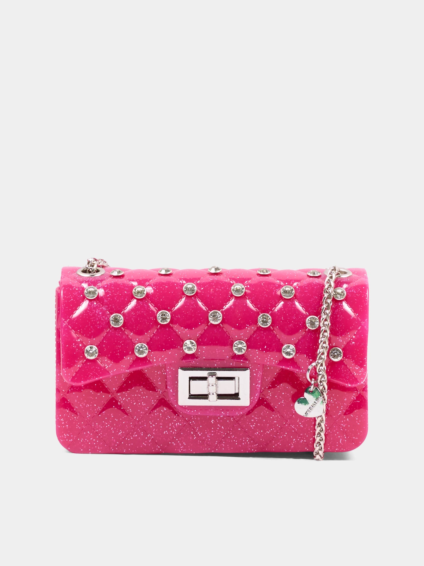 Borsa elegante fucsia per bambina con strass,Monnalisa,17H000 8726 0069