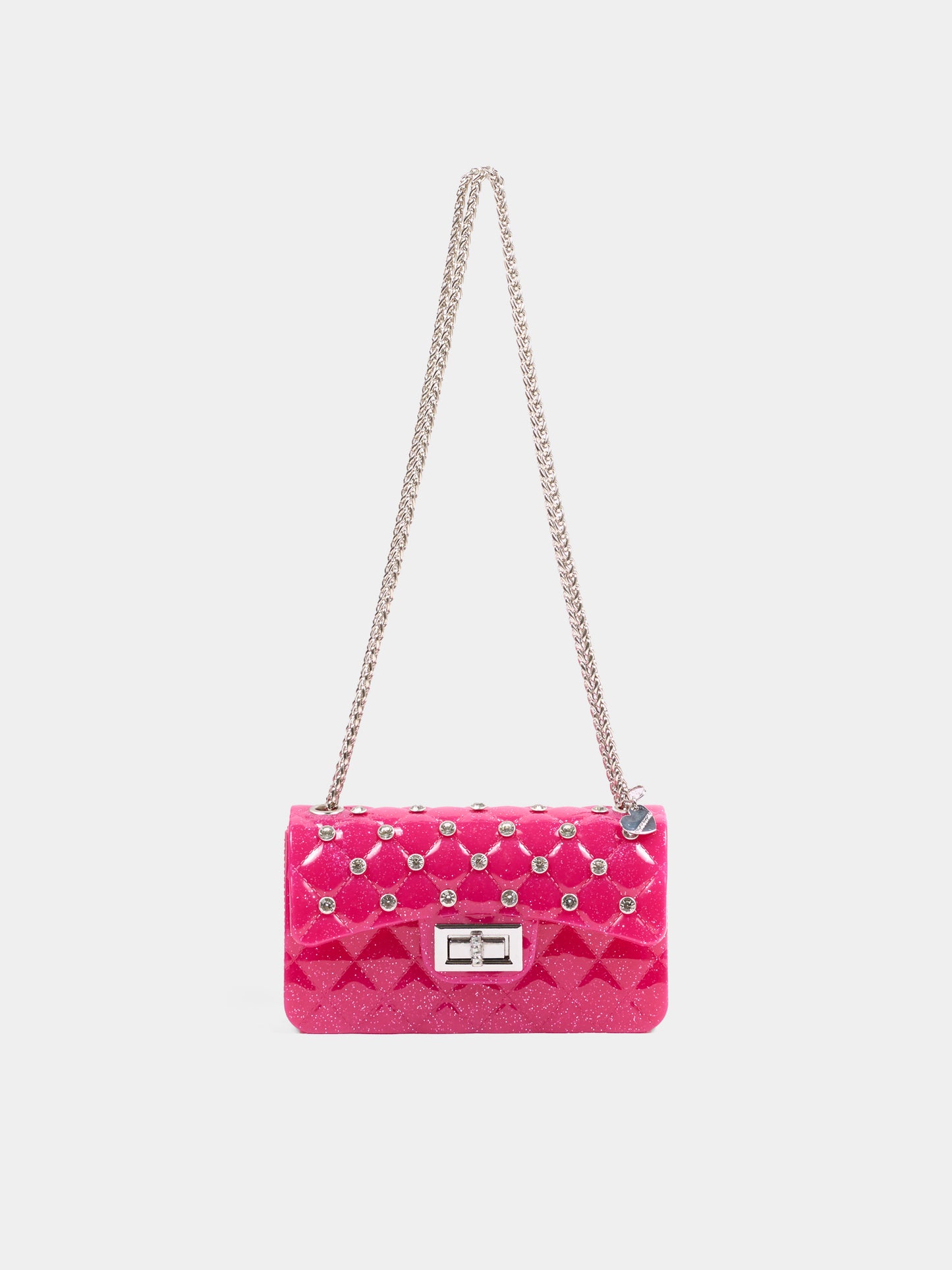 Borsa elegante fucsia per bambina con strass,Monnalisa,17H000 8726 0069