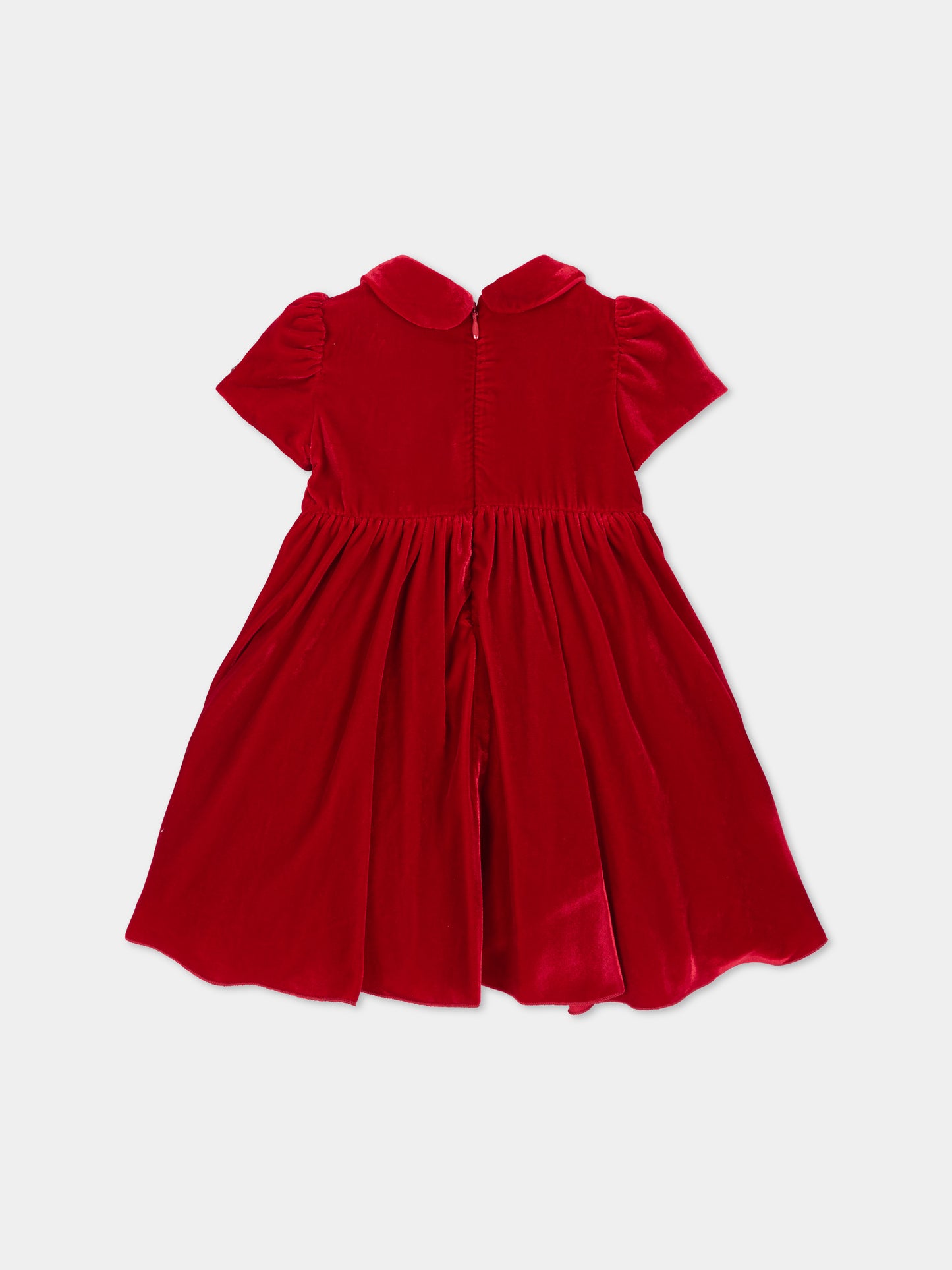 Abito elegante rosso per neonata con fiore,Monnalisa,73H901 8803 0043