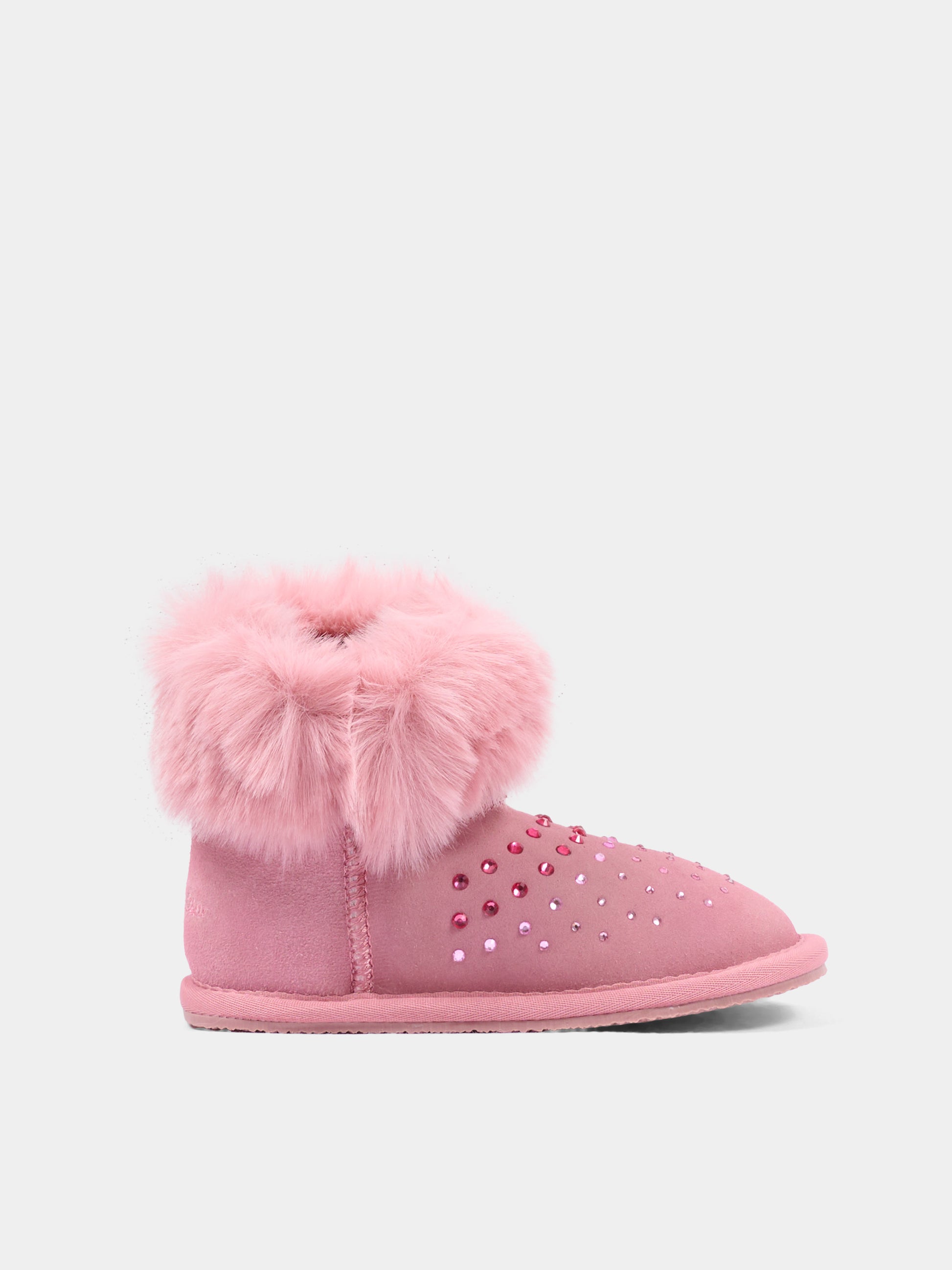 Stivaletti rosa per bambina con strass,Monnalisa,83H003 8775 0063