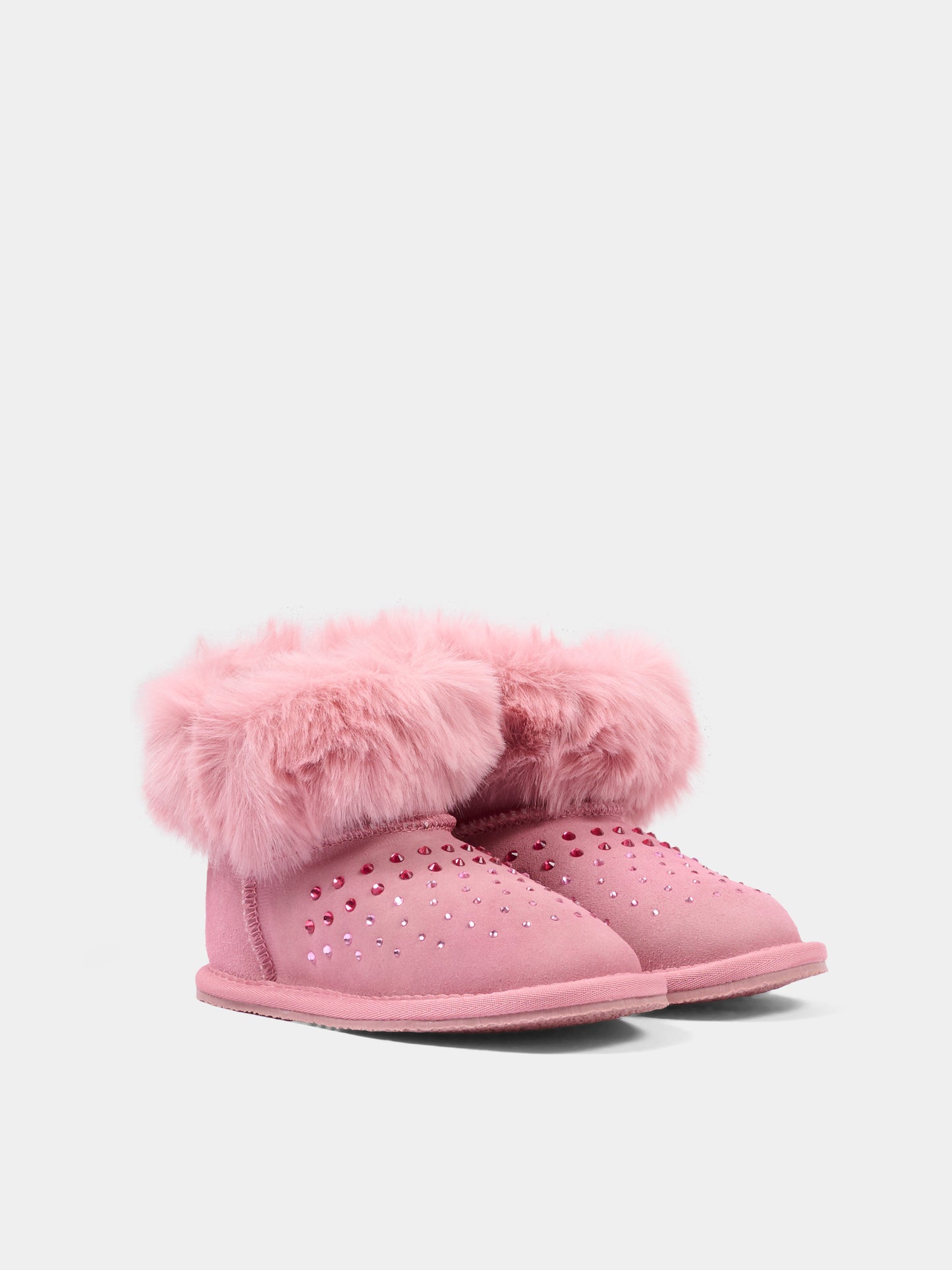 Stivaletti rosa per bambina con strass,Monnalisa,83H003 8775 0063