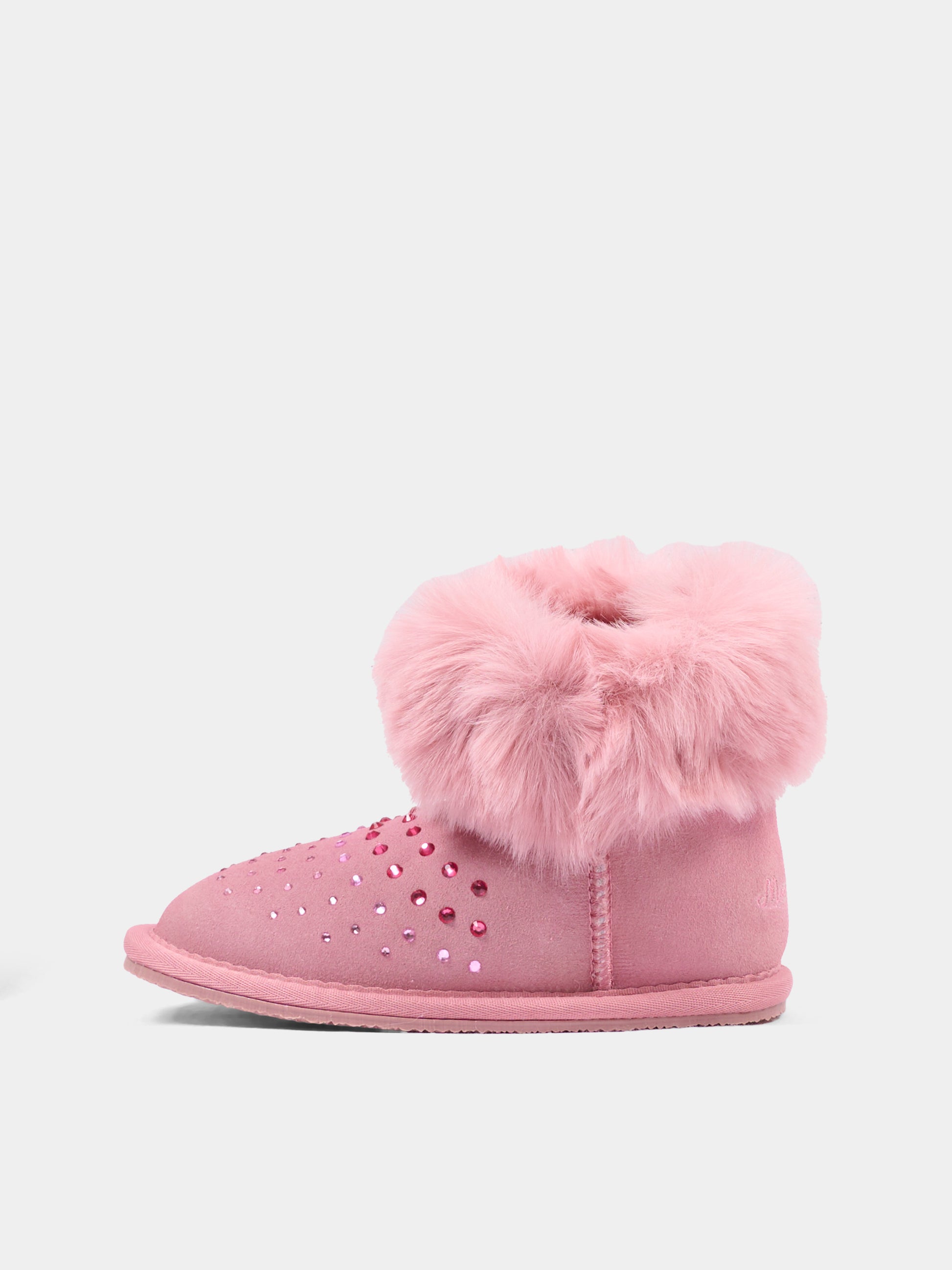 Stivaletti rosa per bambina con strass,Monnalisa,83H003 8775 0063