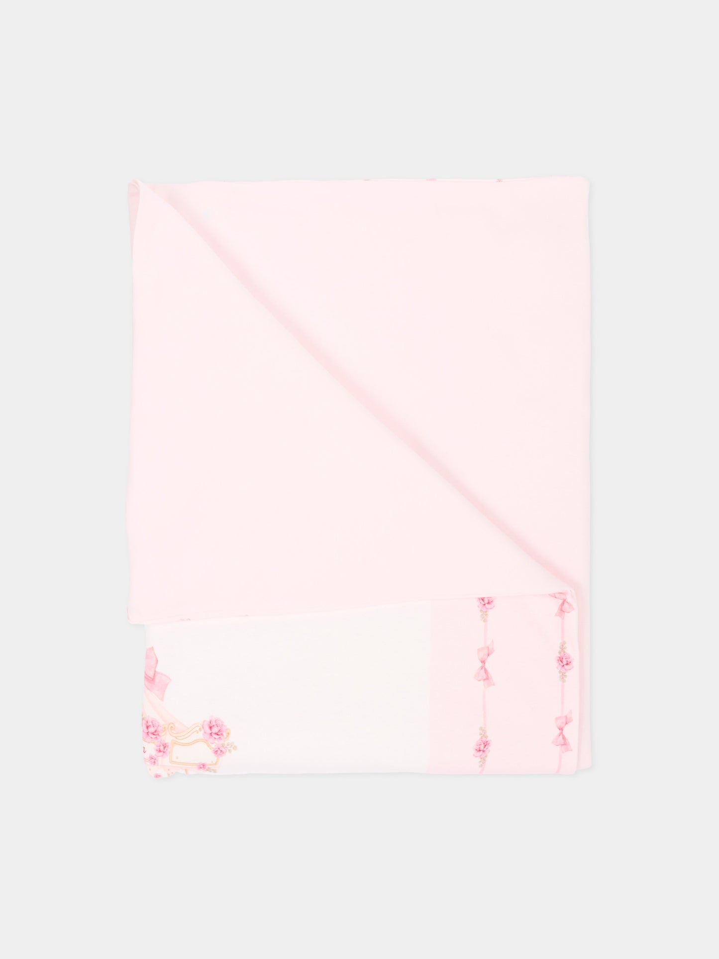 Coperta rosa per neonata con giostra,Monnalisa,35H006 8000 0091