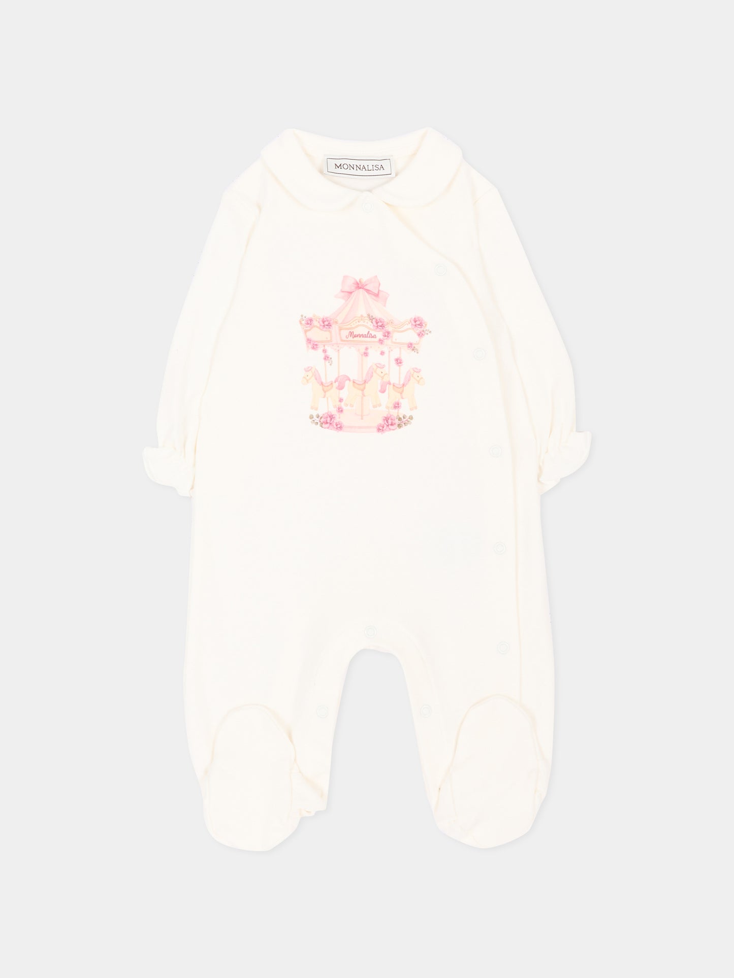Set tutina avorio per neonata con giostra,Monnalisa,35H509 8000 0001