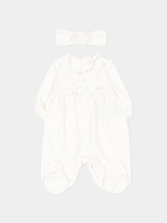 Set Tutine avorio per neonata,Monnalisa,35H501 8072 0001