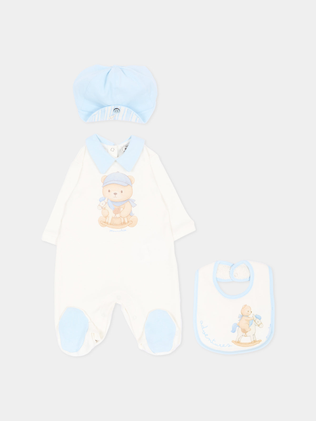 Set Tutine avorio per neonato con orsetto,Monnalisa,22H503 8000 0152