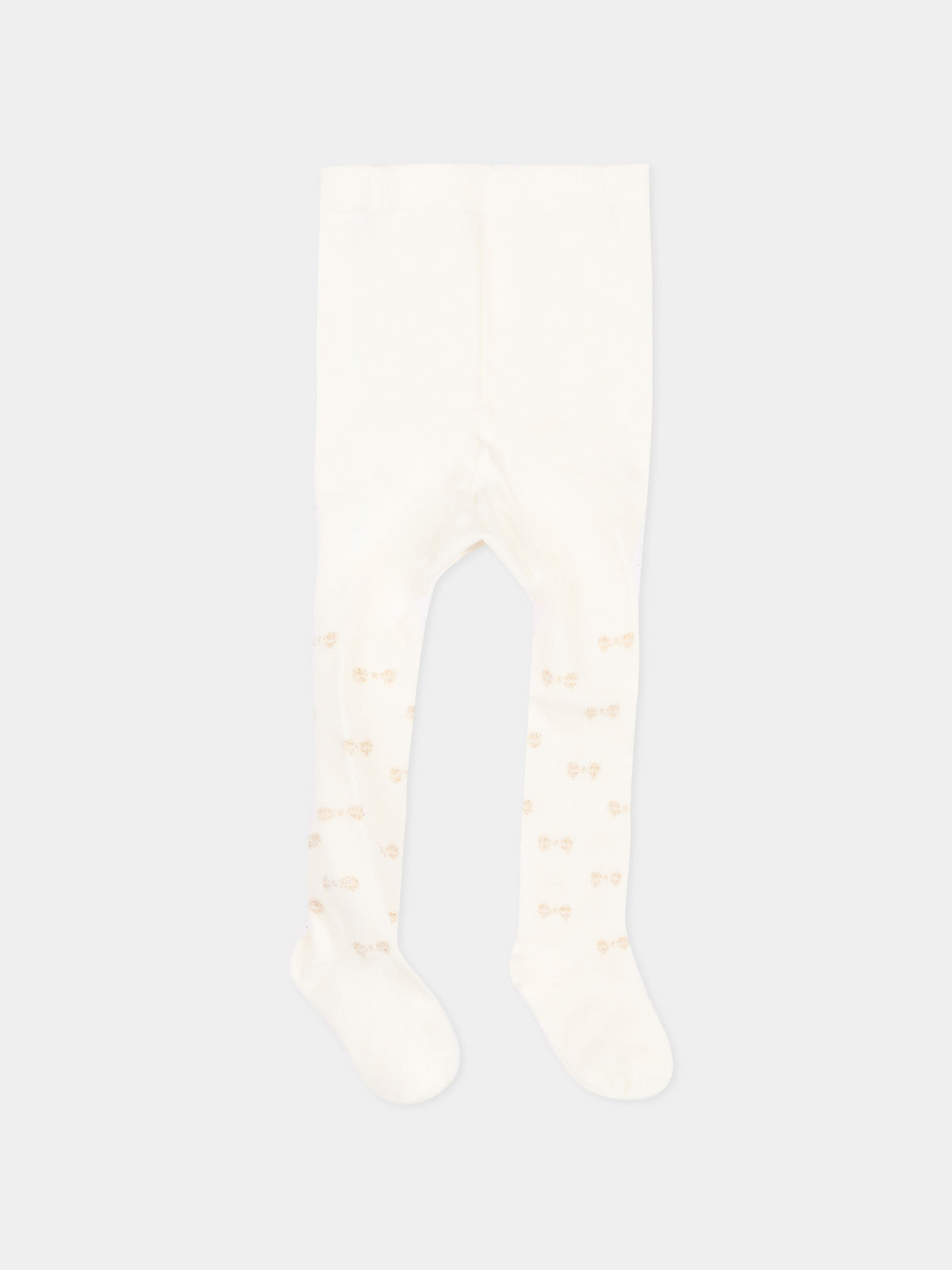 Collant avorio per neonata con fiocchi,Monnalisa,73H006 8082 0170