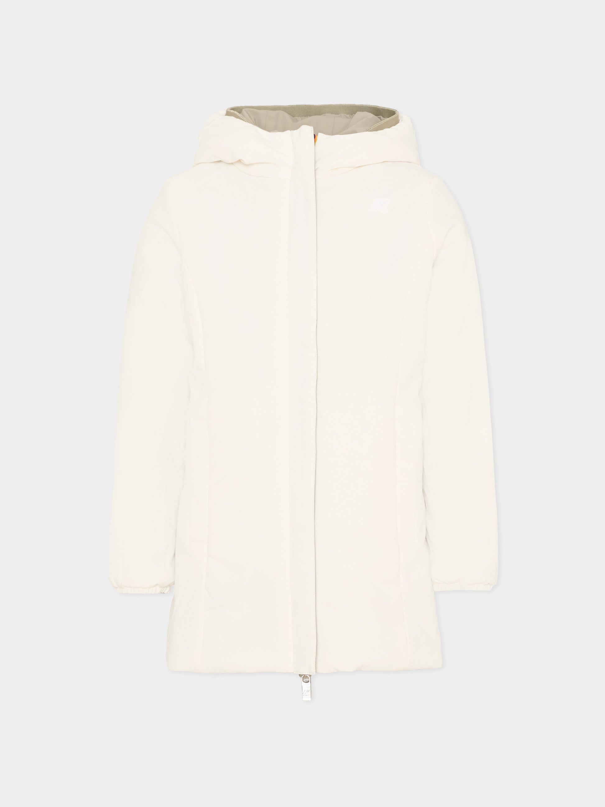 Piumino verde Denise per bambina con logo,K-way,K11517W B2M