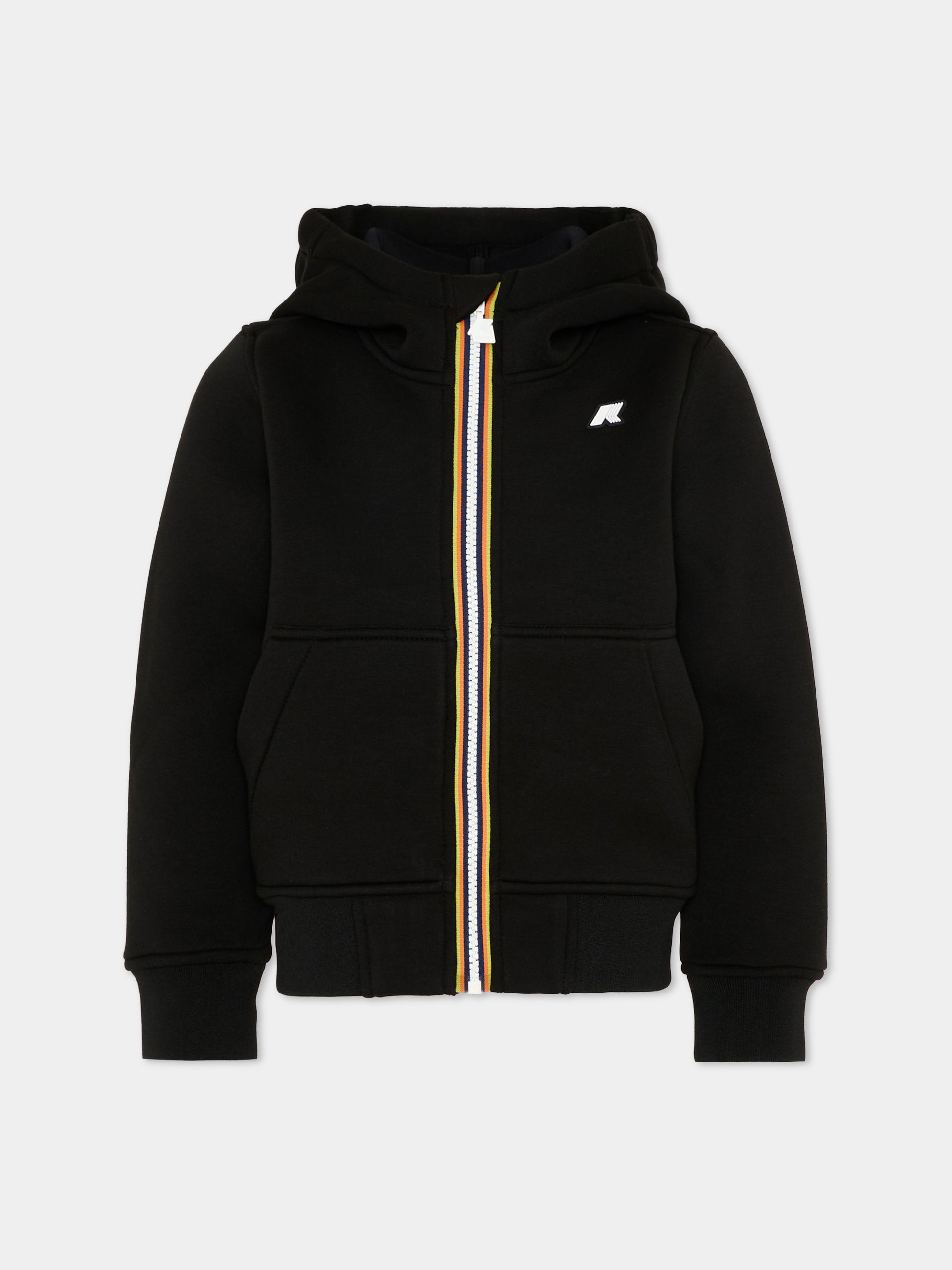 Felpa nera Berenger Spacer per bambini,K-way,K2124RW USY