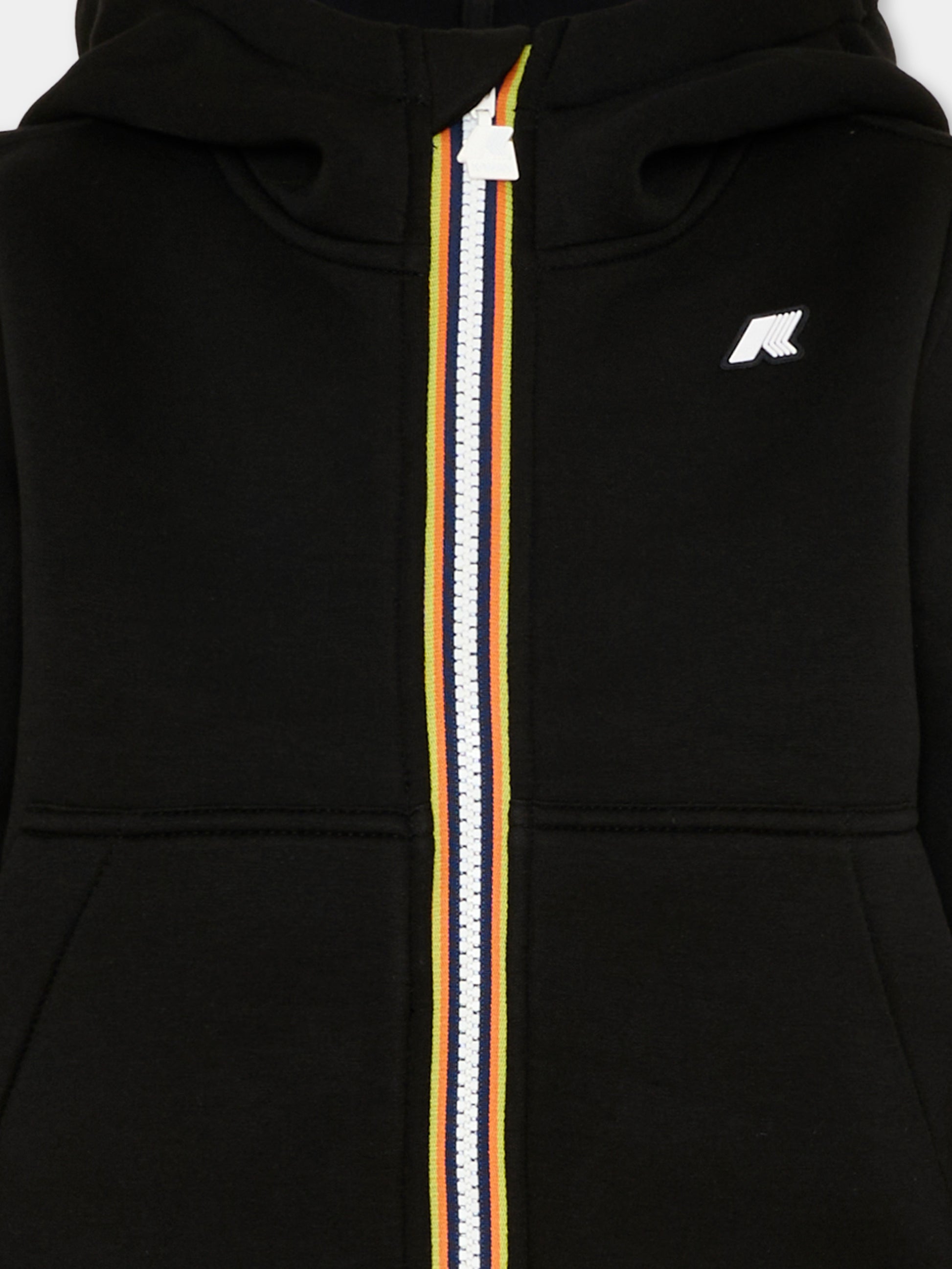 Felpa nera Berenger Spacer per bambini,K-way,K2124RW USY