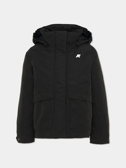 Piumino nero Kali per bambini,K-way,K3135NW USY