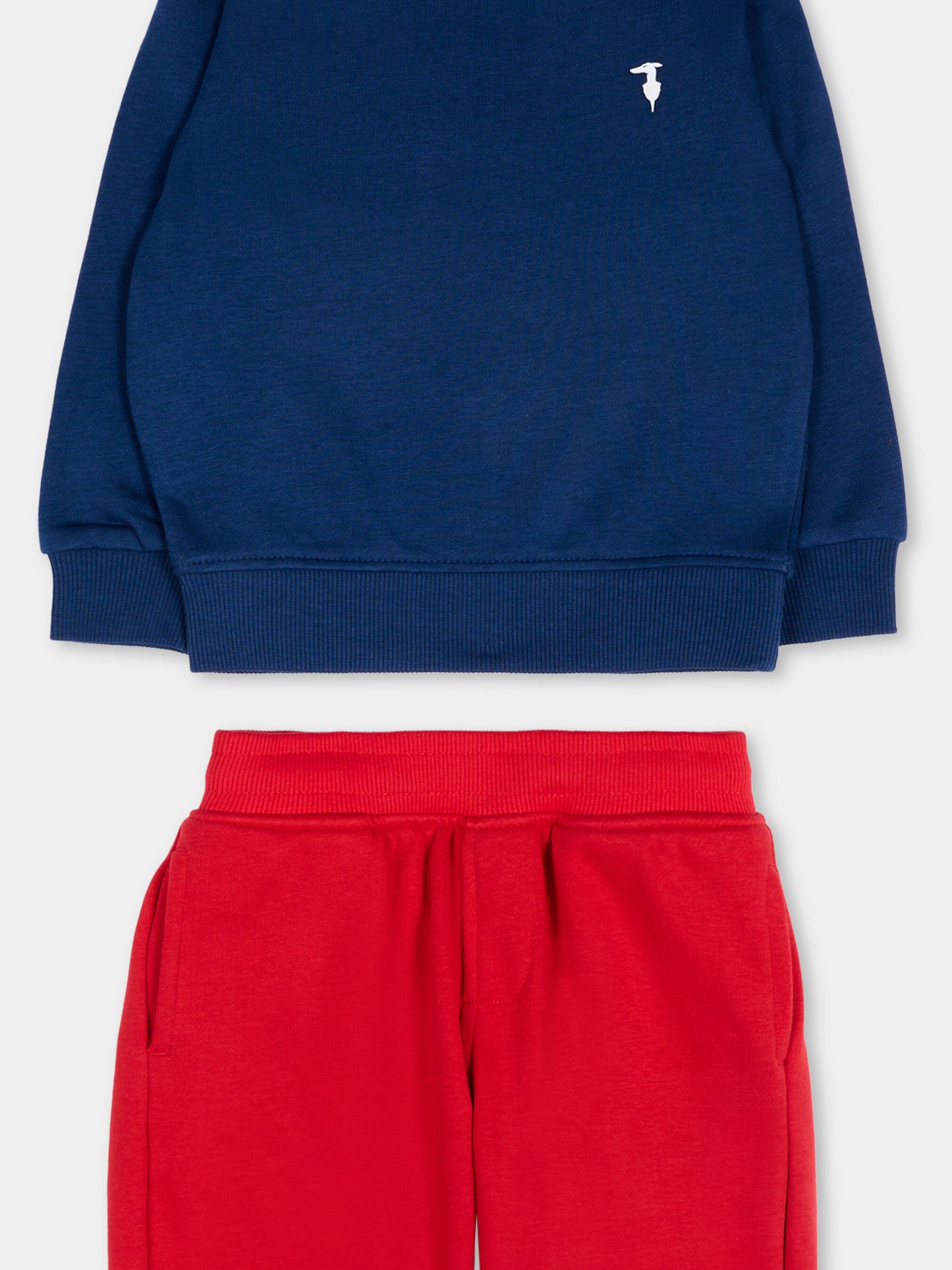 Completo sportivo multicolor per neonato con levriero,Trussardi Junior,TIP26001CF BLUE ESTATE RED LYCHEES