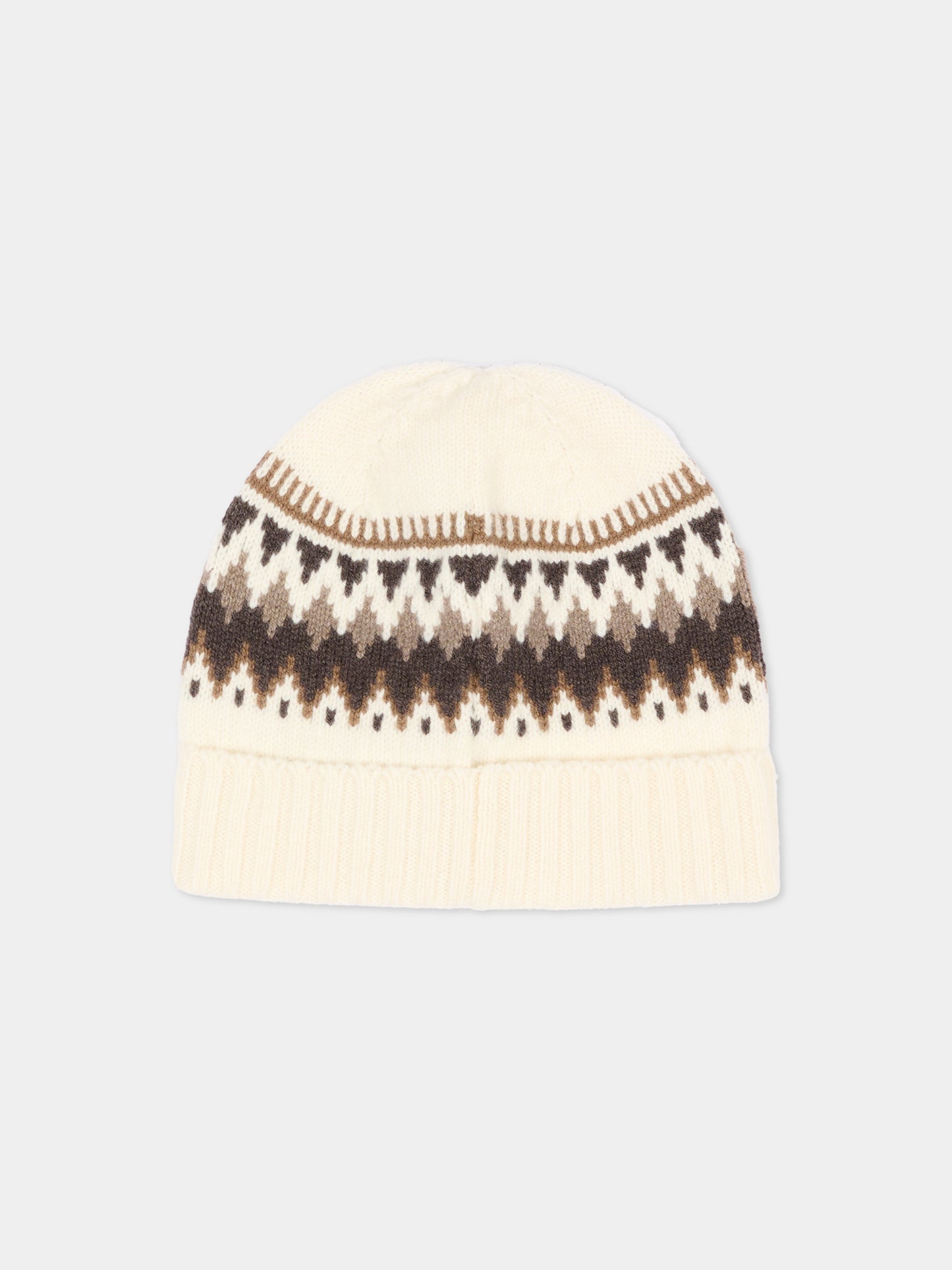 Berretto avorio per bambino jacquard,Moncler Kids,L2954 3B00011 M1241 034