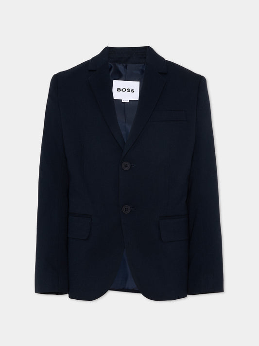 Giacca blu per bambino monopetto,Boss,J52684 862