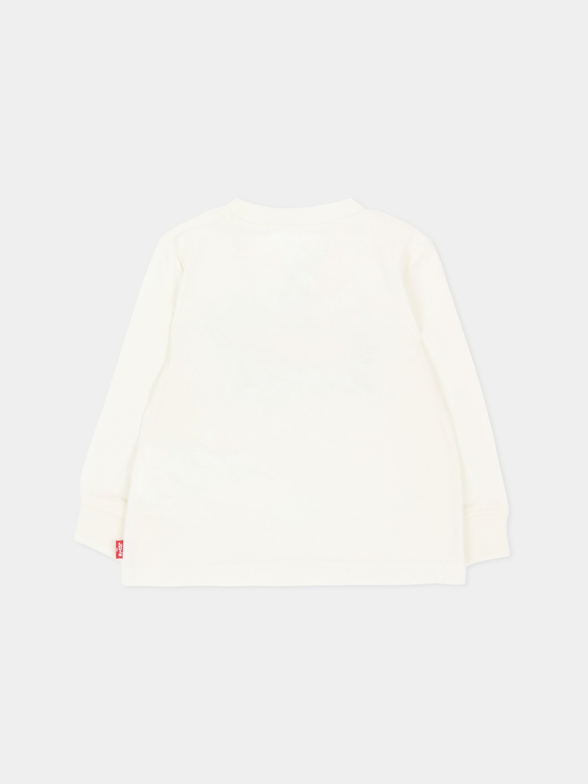 T-shirt a manica lunga avorio logo per neonati,Levi's Kids,6ER765 W0E