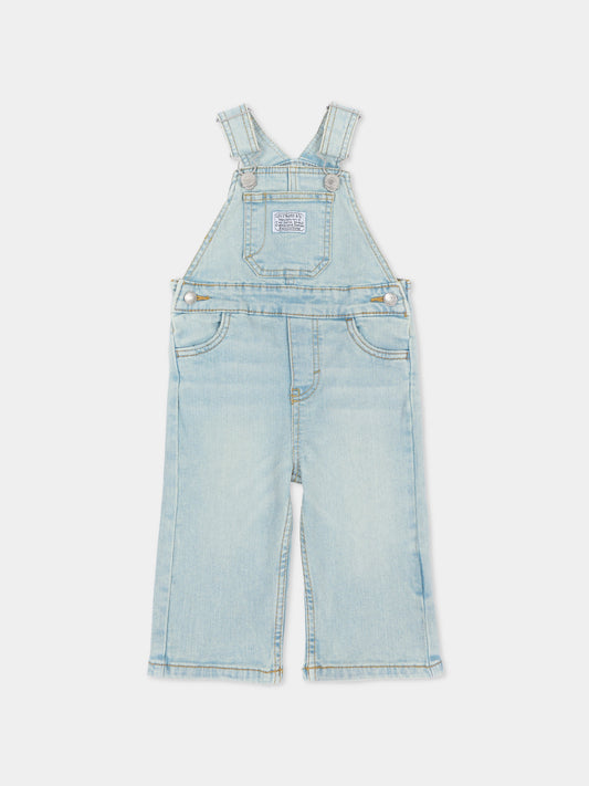 Salopette denim chiaro per neonati,Levi's Kids,6ER544 L6Z