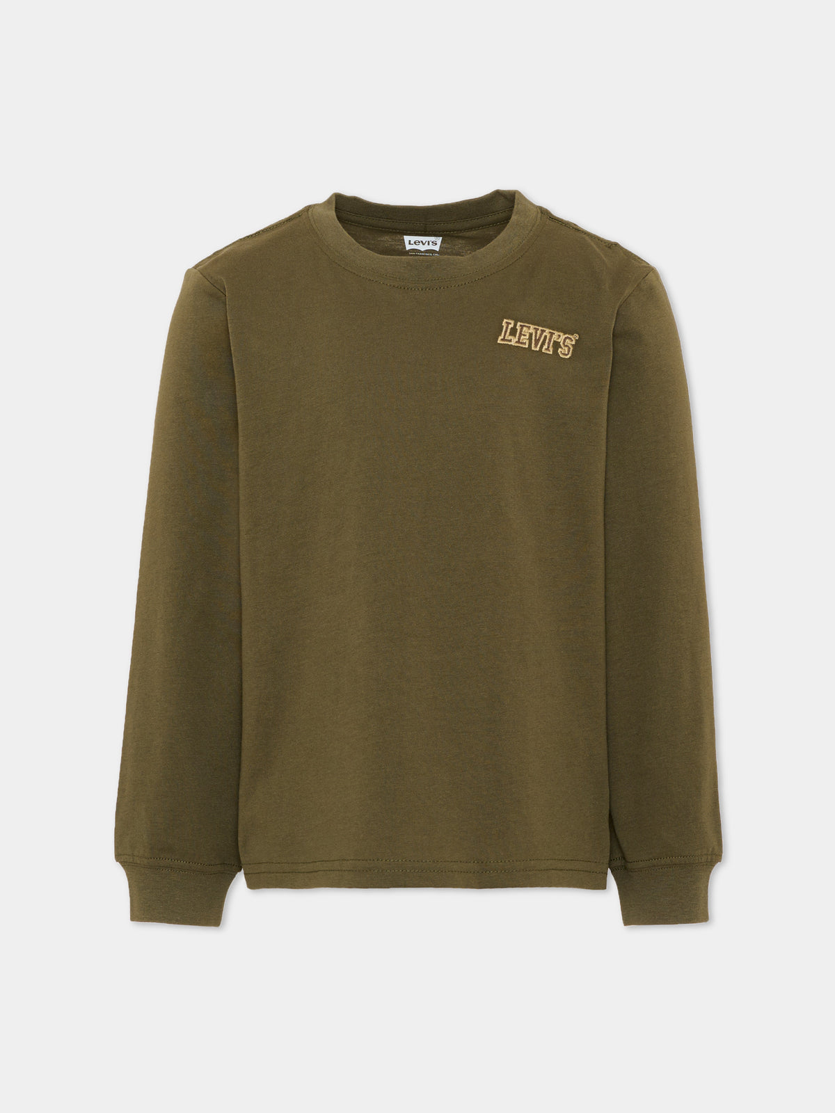 T-shirt a manica lunga verde per bambino con logo,Levi's Kids,9ER448 E3V