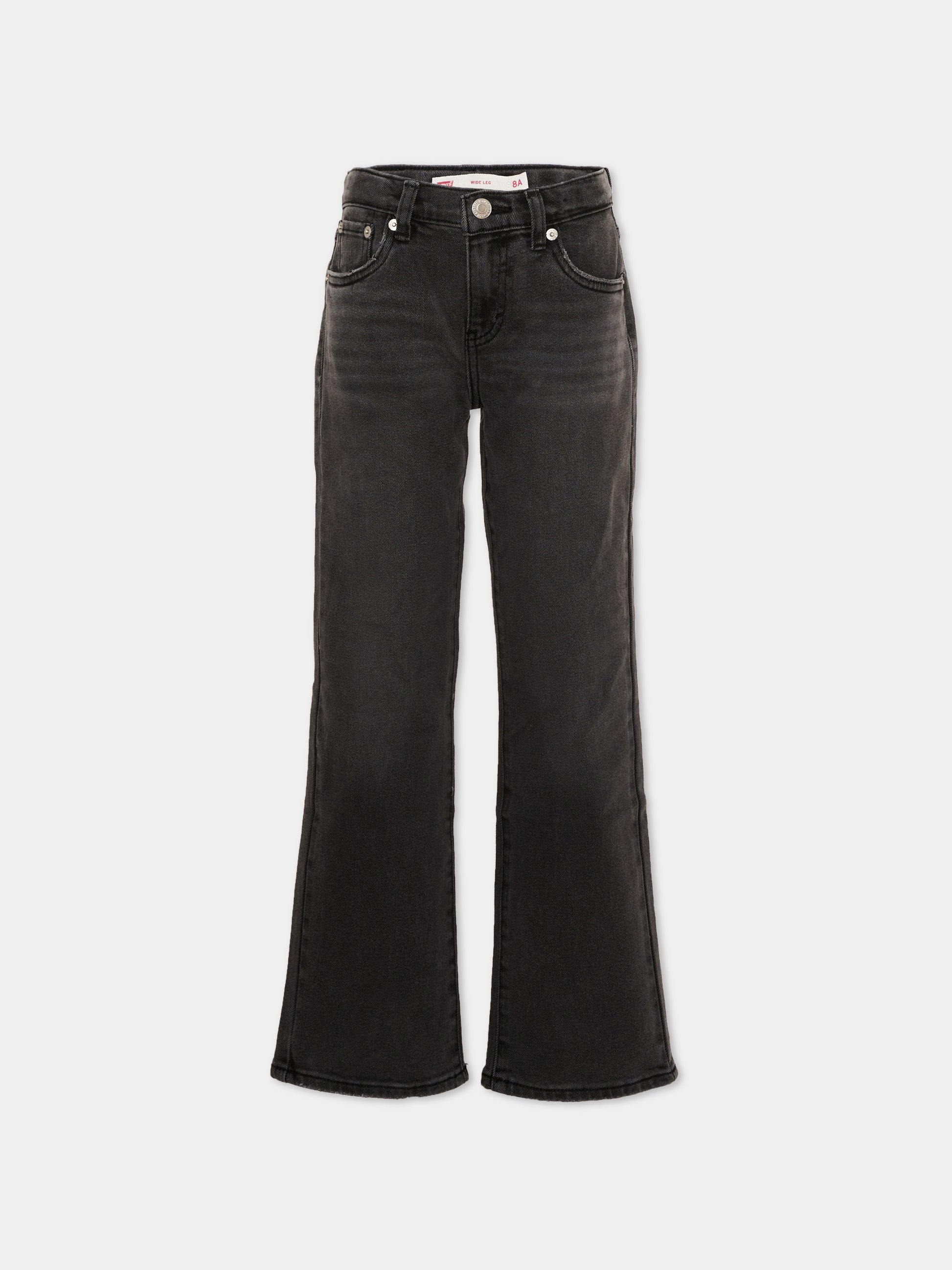 Jeans nero per bambina svasato,Levi's Kids,4EG381 DCL