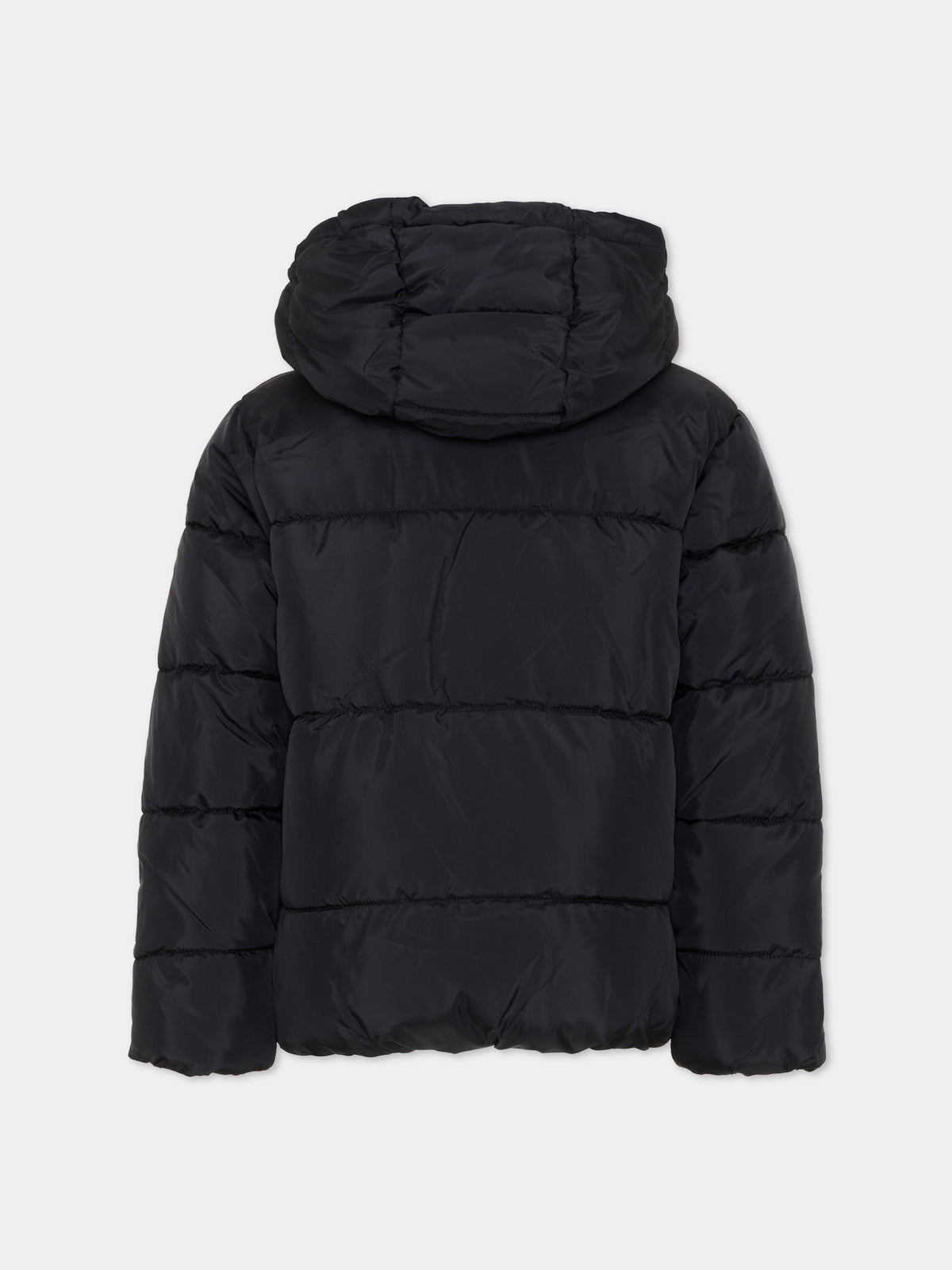 Piumino nero per bambina con cappuccio,Levi's Kids,4ER430 K9D