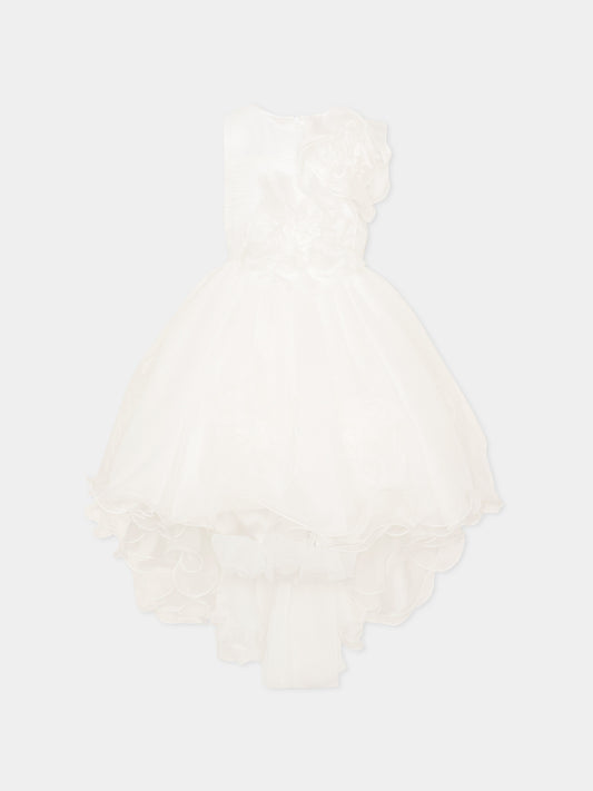 Abito elegante avorio per bambina con fiori,Colorichiari,FL108284 4961 15