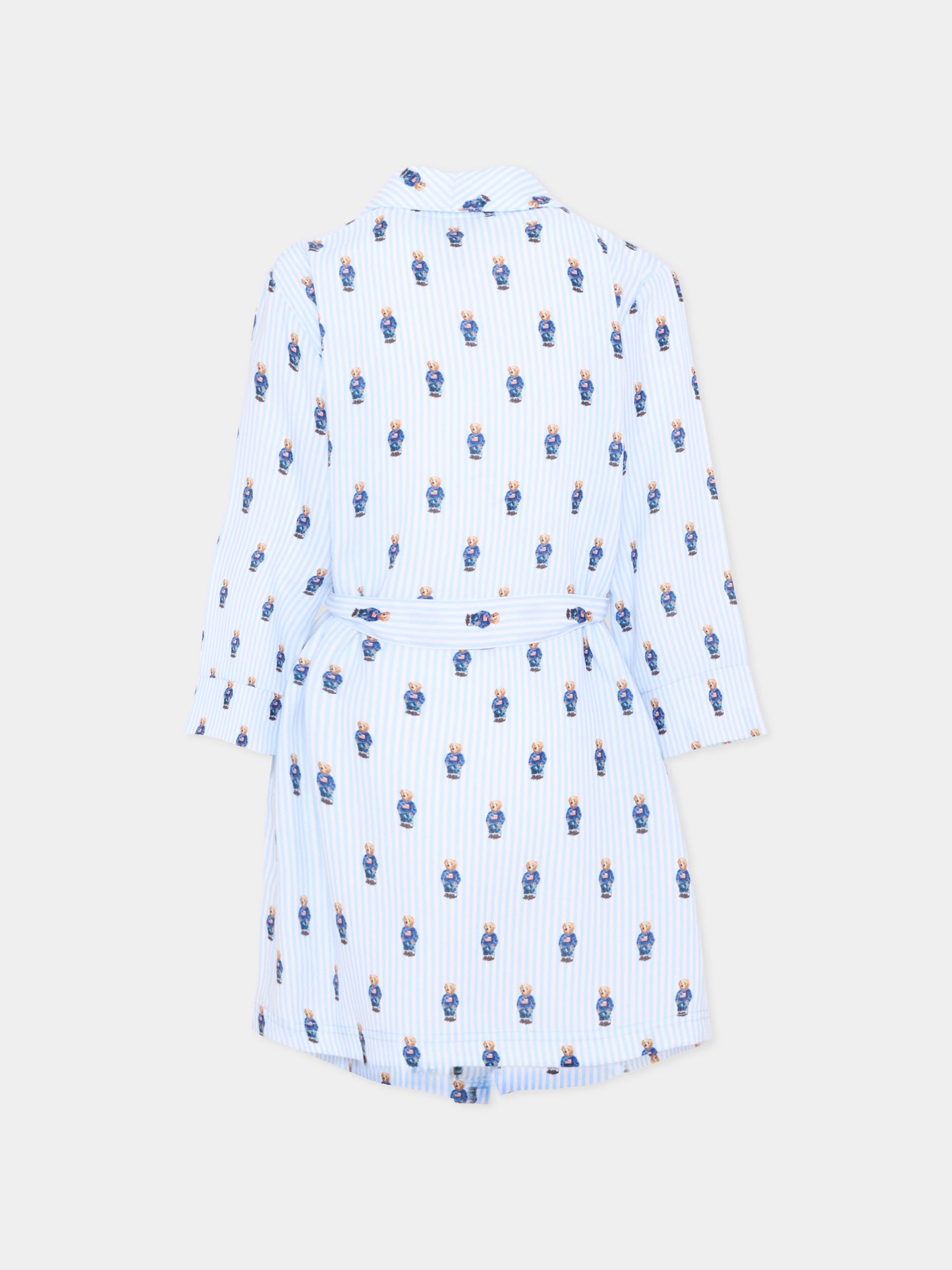 Vestaglie azzurra “Polo Bear” a righe,Ralph Lauren Kids,8P0033 BCR