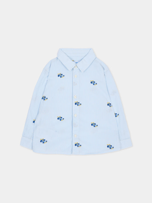 Camicia a manica lunga celeste per neonato rigata,Mayoral,2110 064