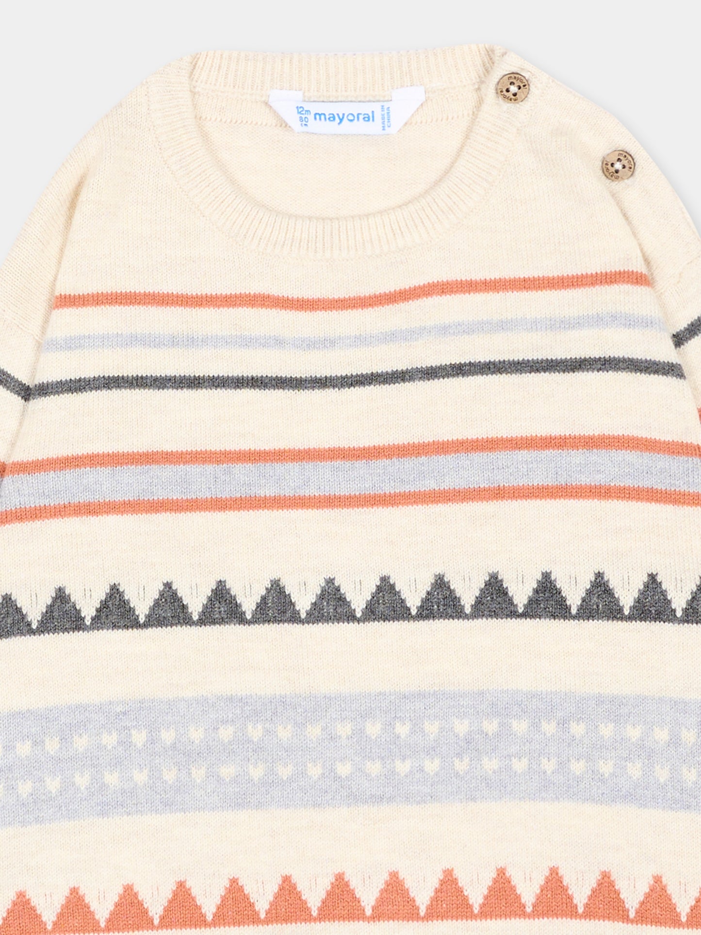 Maglione avorio per neonato,Mayoral,2373 082