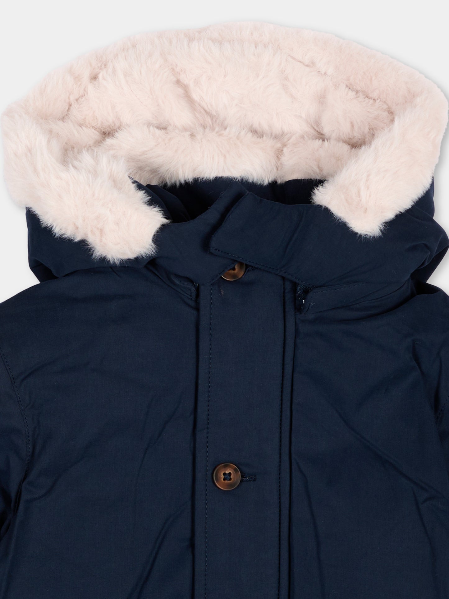 Parka blu per neonato con logo,Mayoral,2425 033