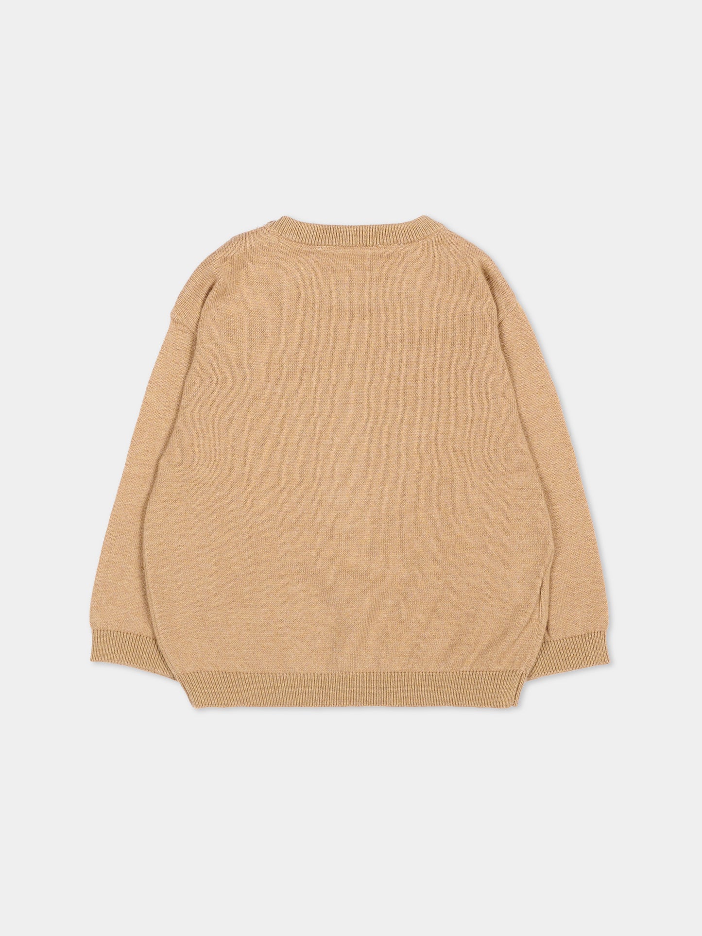 Maglione beige per neonato con cagnolini,Mayoral,2372 078